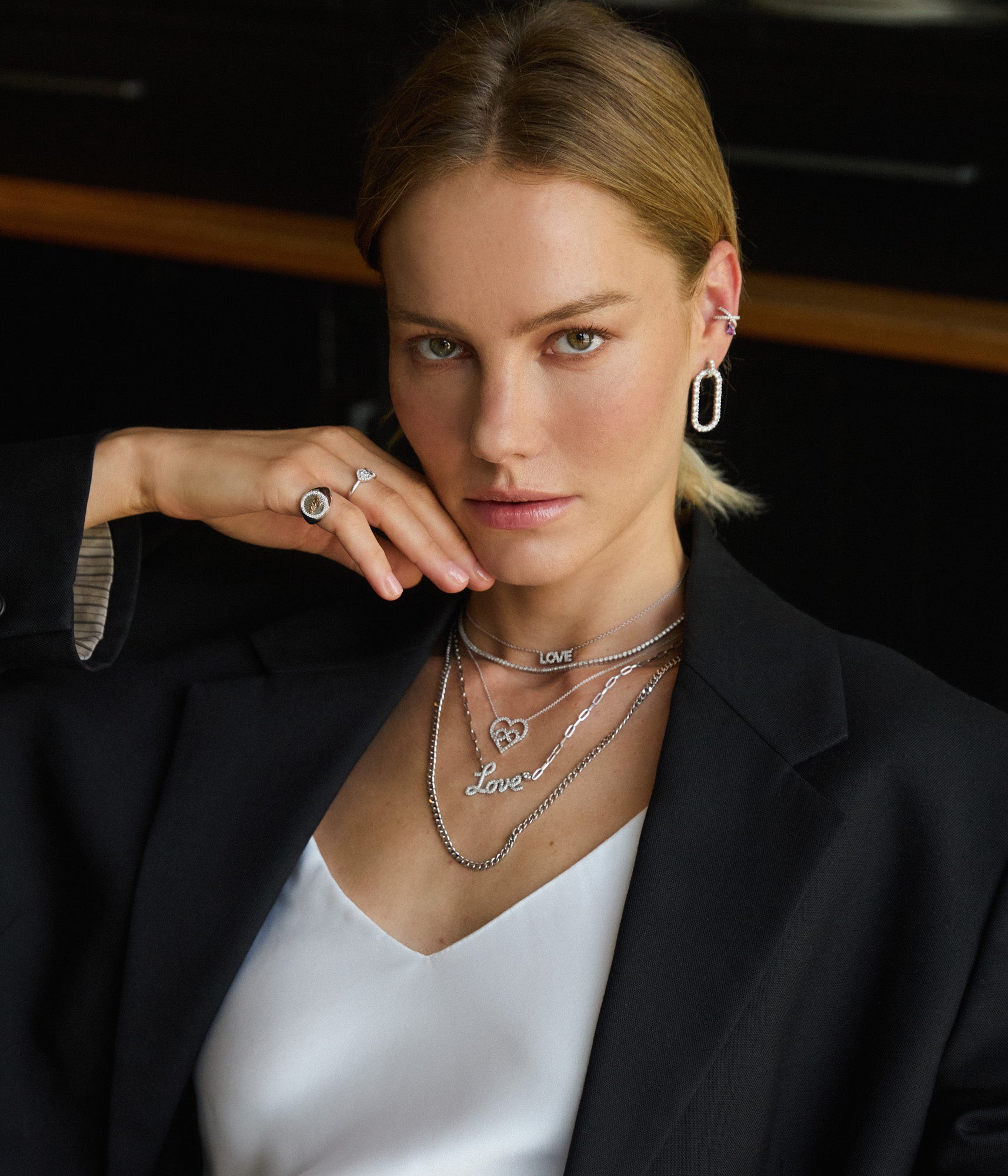 Love Signet Ring With Diamonds