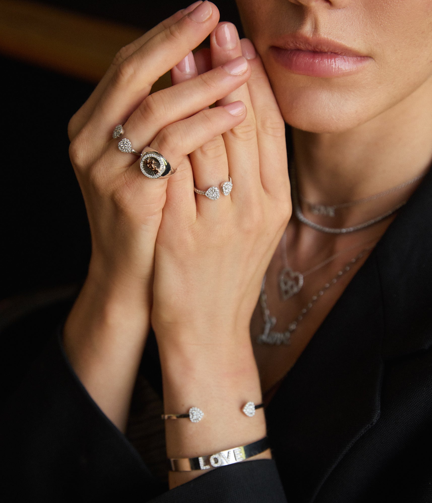 Love Signet Ring With Diamonds