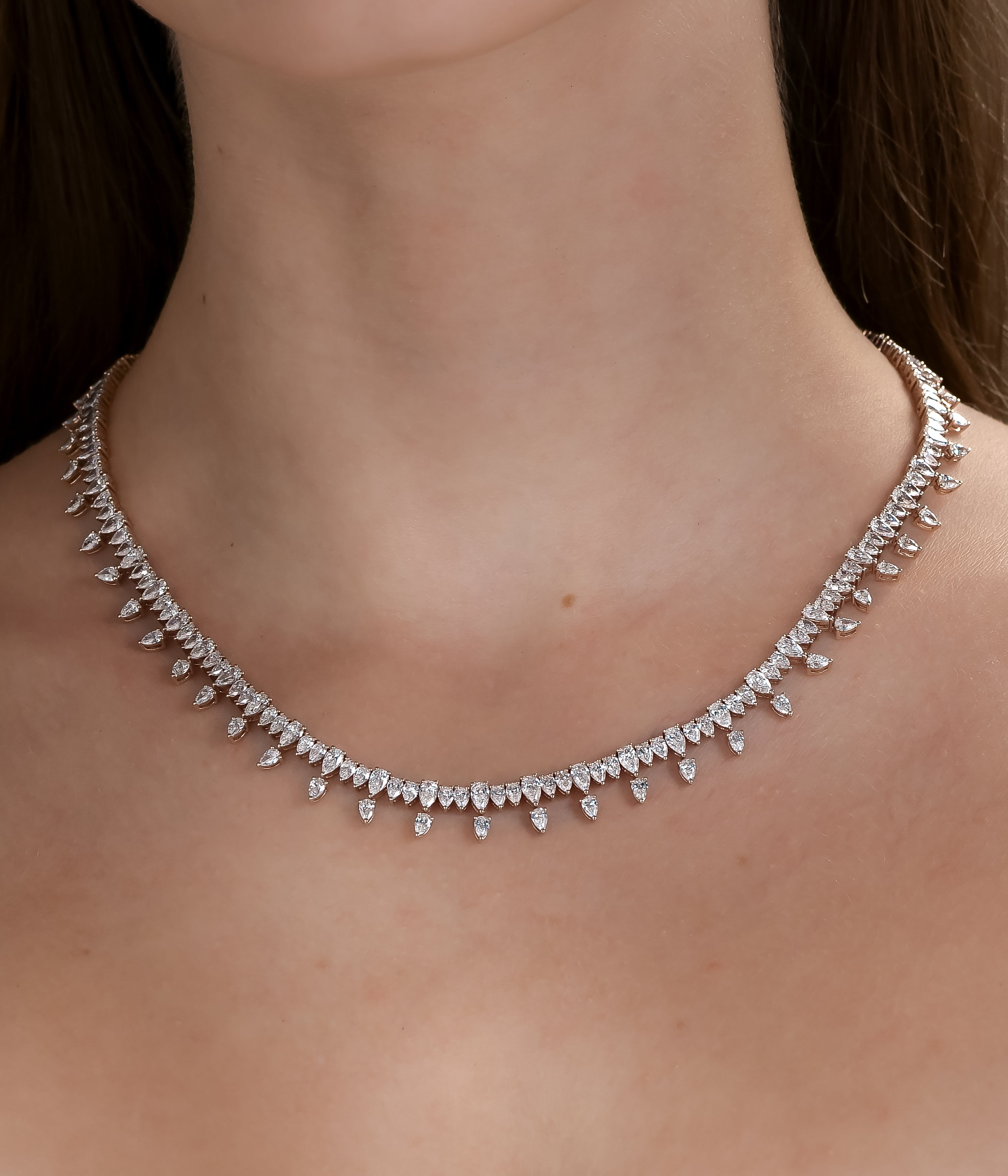 Pear Shape Diamond Necklace