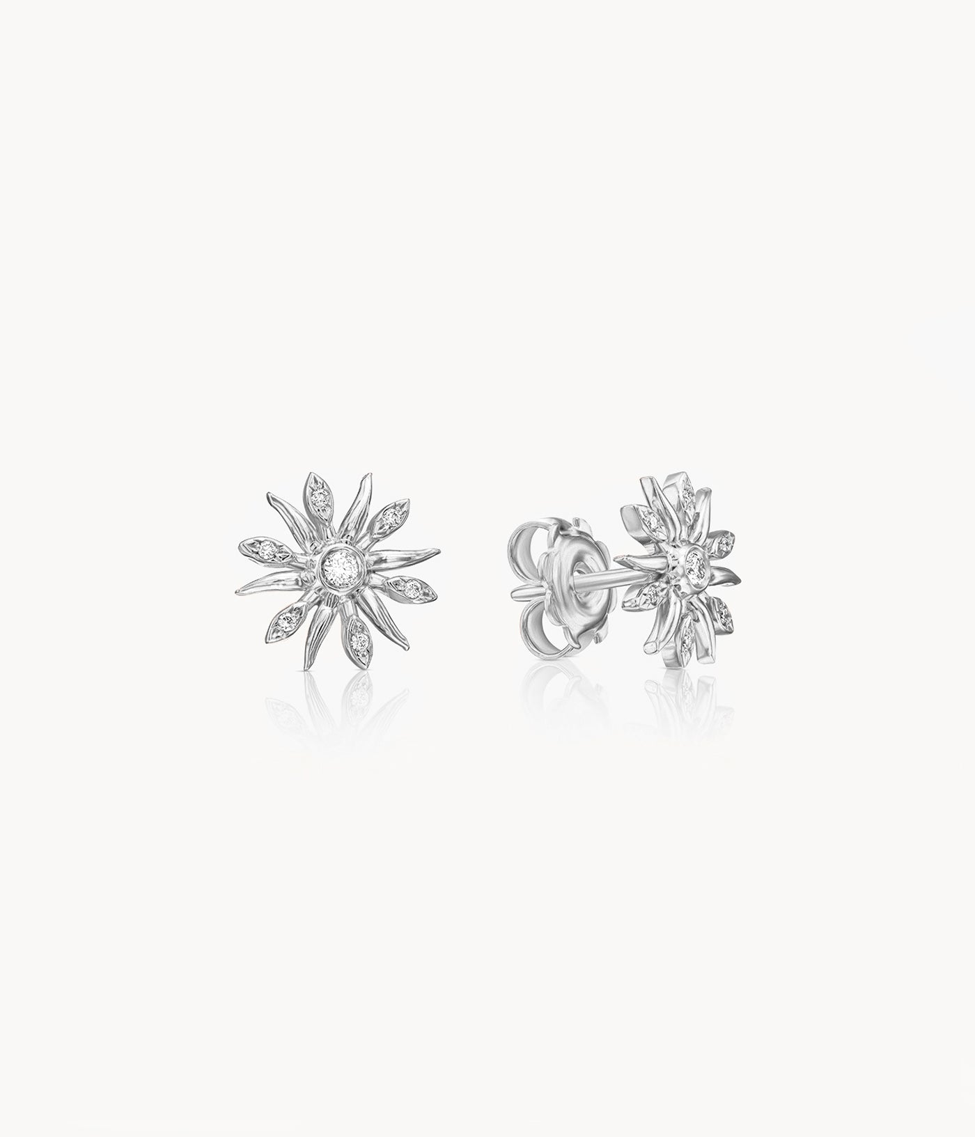 Diamond Sun Stud Earrings