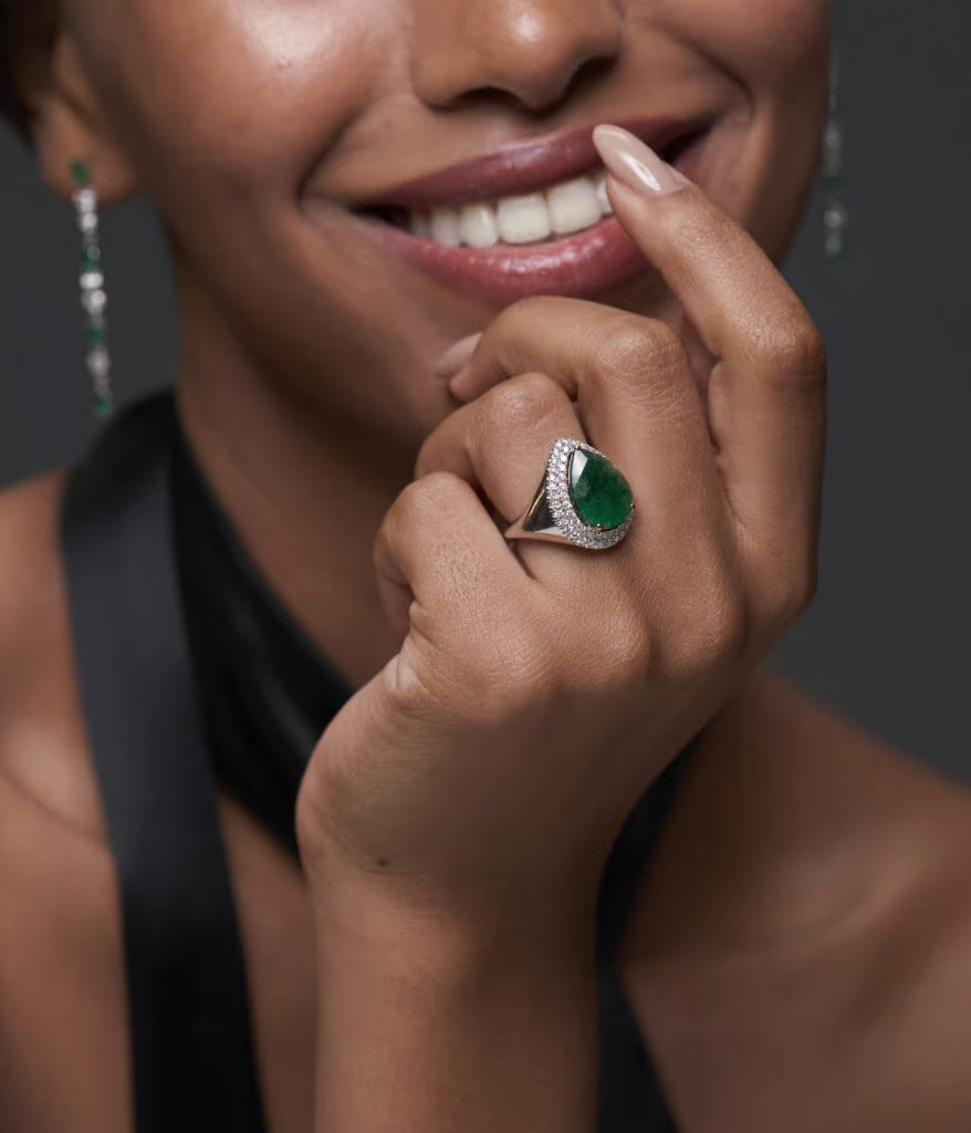 Pear Shape Emerald Ring