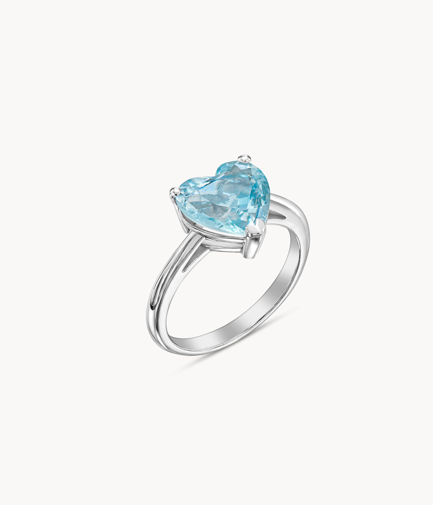 Aquamarine Solitaire Ring