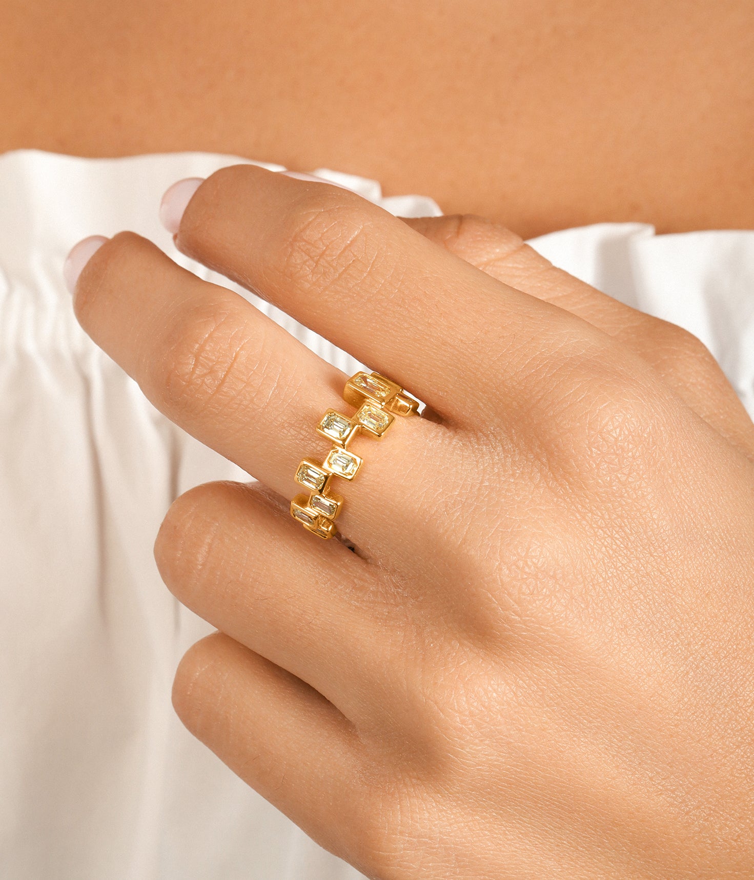 Emerald Cut Yellow Diamond Ring