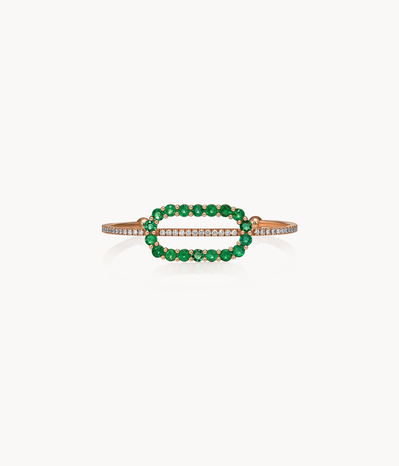 Emerald & Diamond Rectangular Bangle
