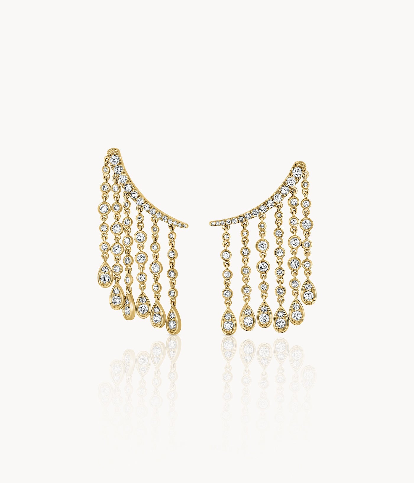 Ear Climbers With Drop Diamonds