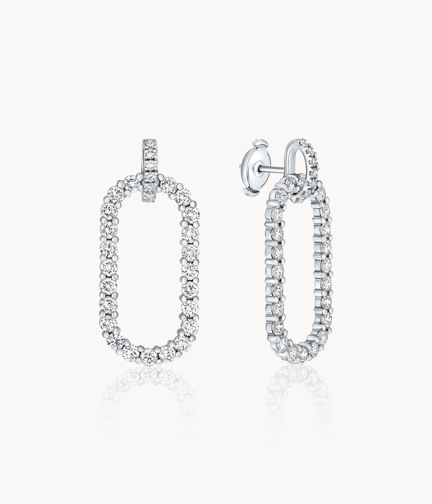 Rectangular Diamond Chandelier Earrings
