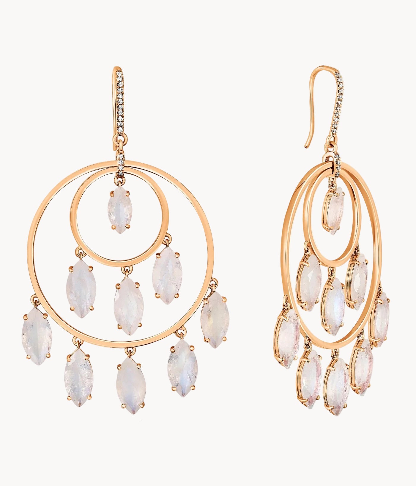 Moonstone Hoop Earrings