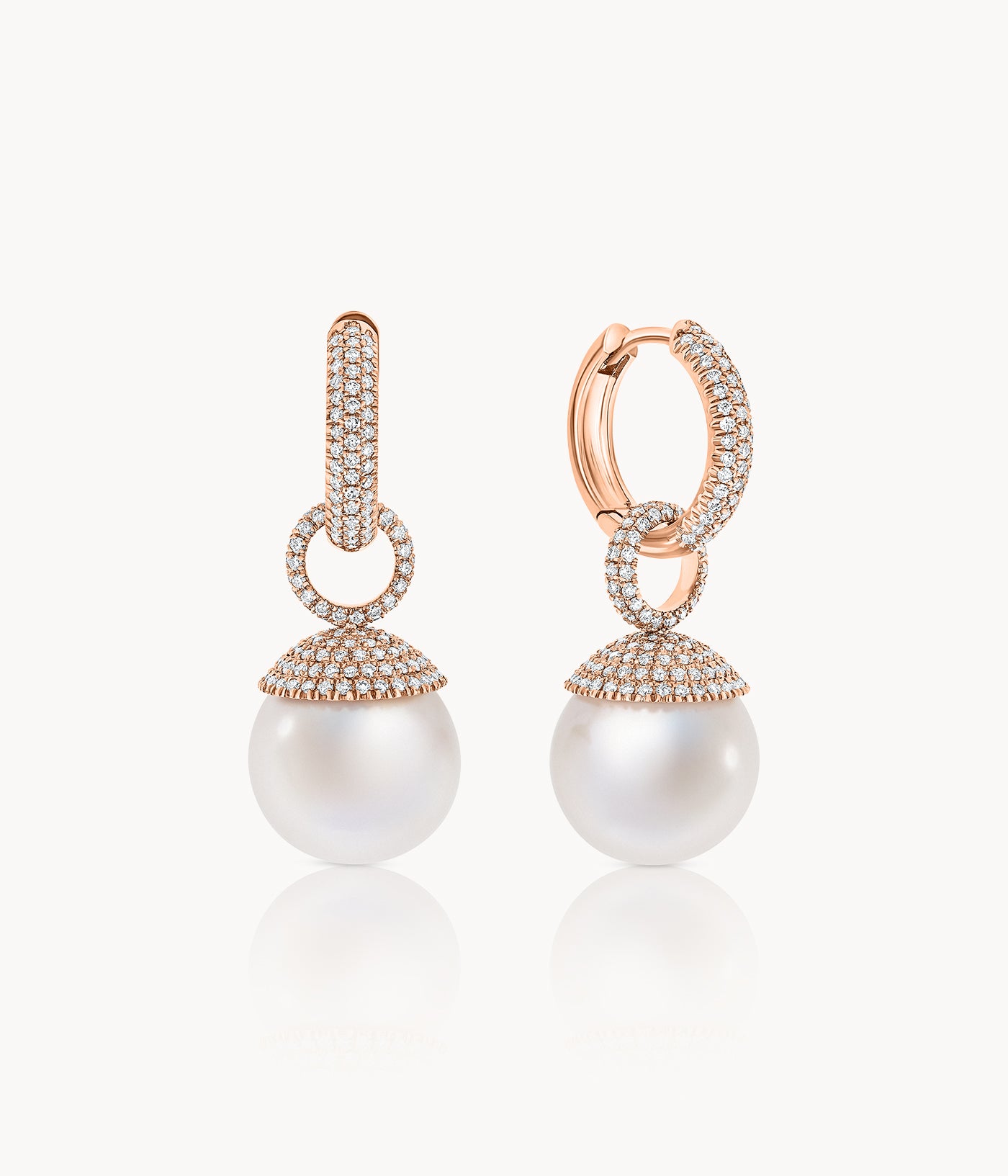 Pearls And Diamond Earrings