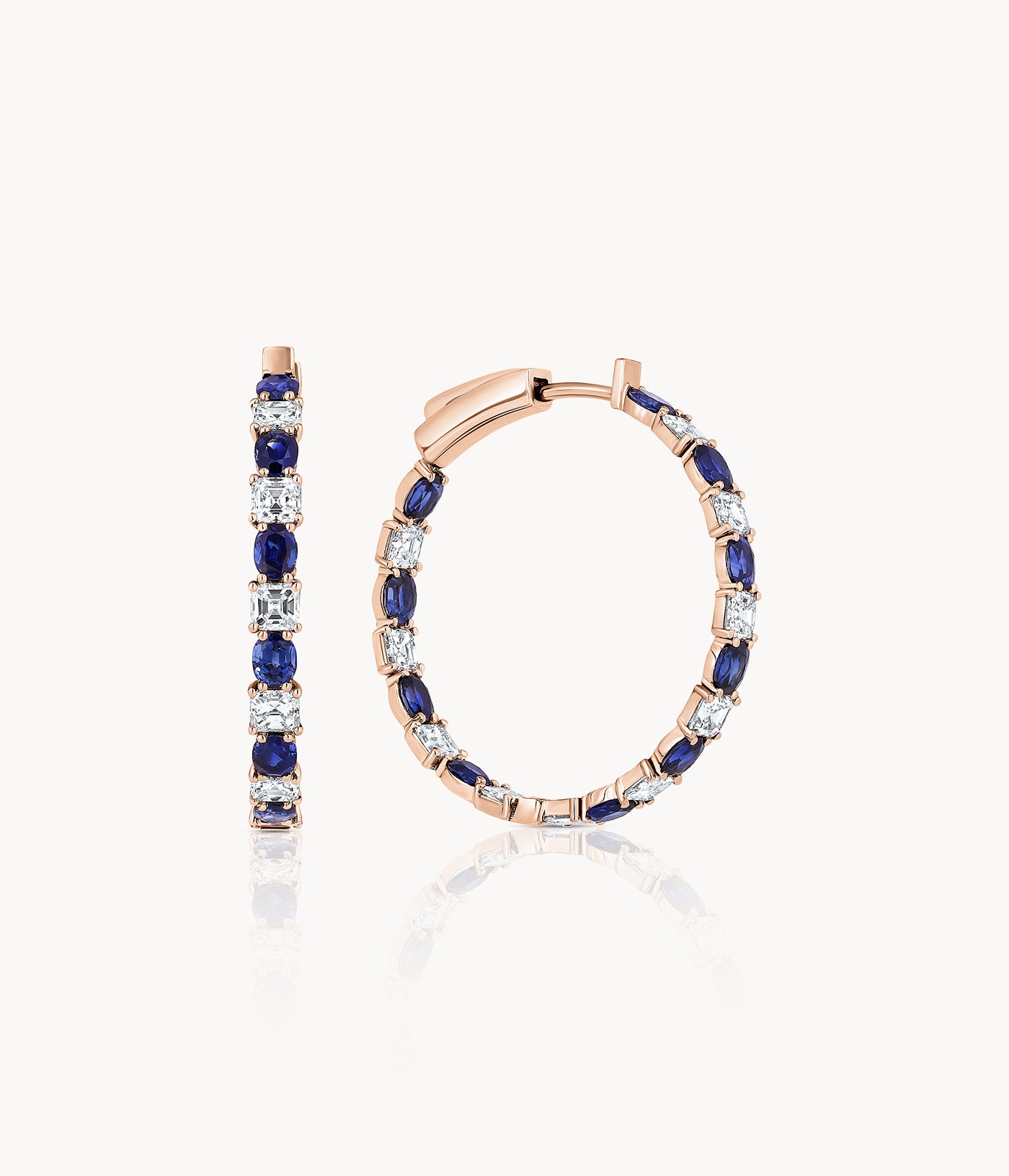 Sapphire And Diamond Hoop Earrings