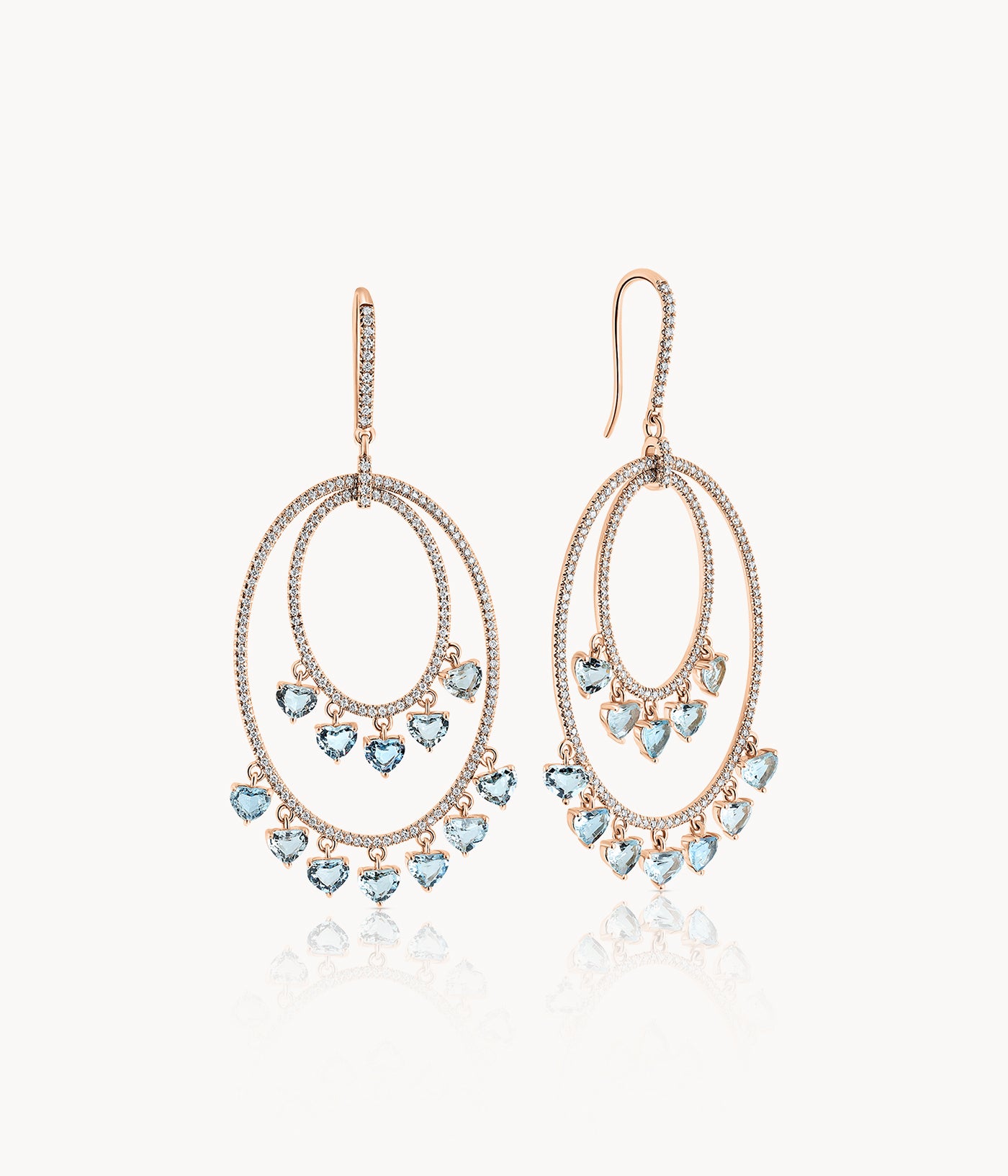 Heart Shape Aquamarin Earrings