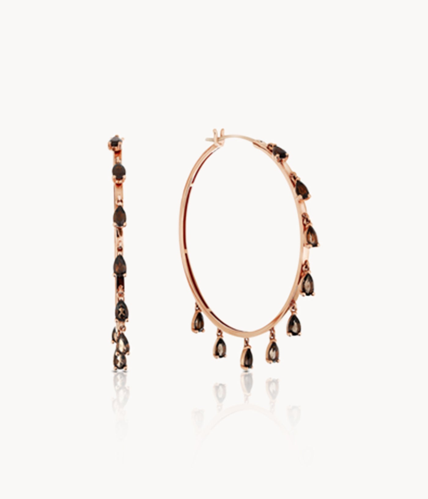 Smoky Quartz Hoop Earrings