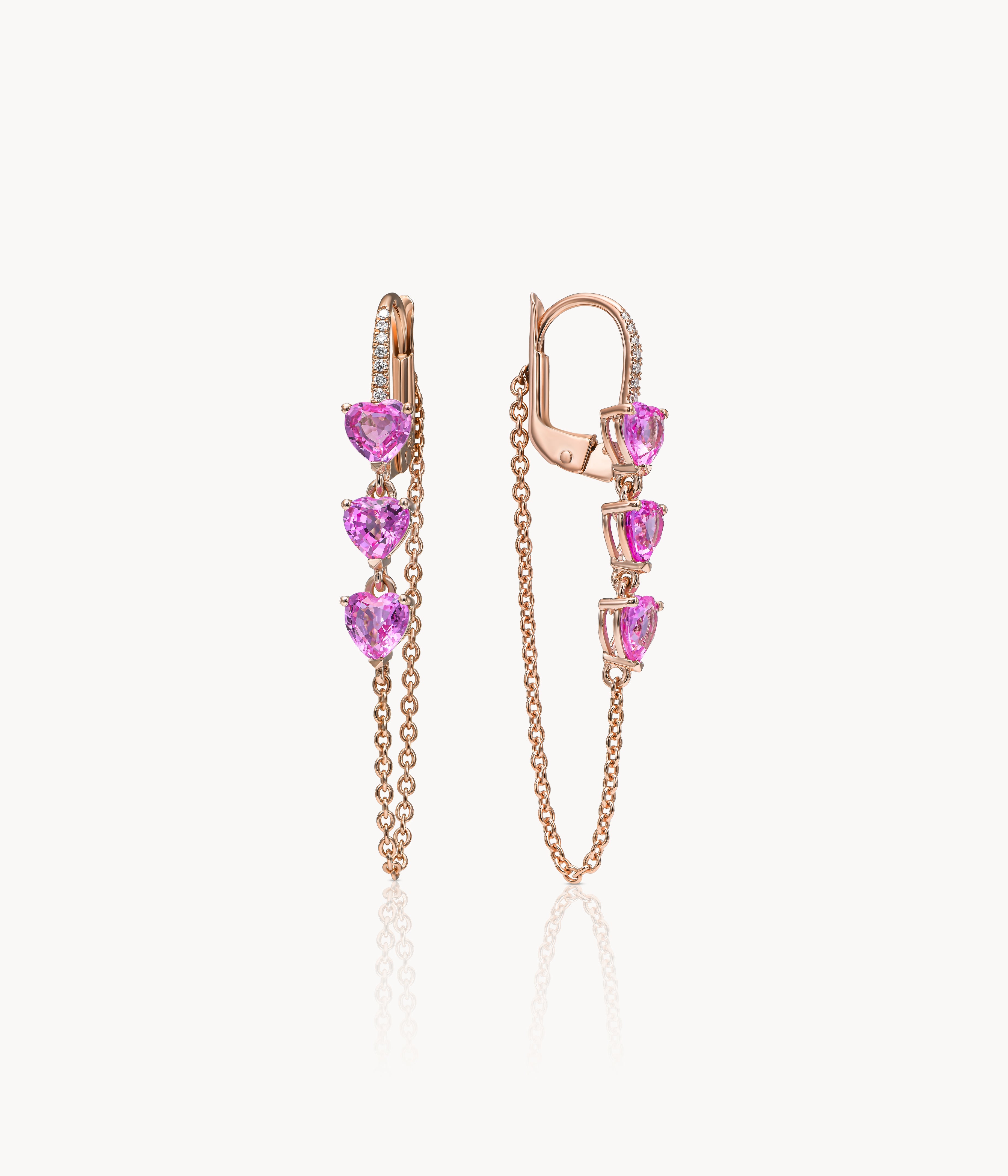 Pink Sapphire Drop Earrings