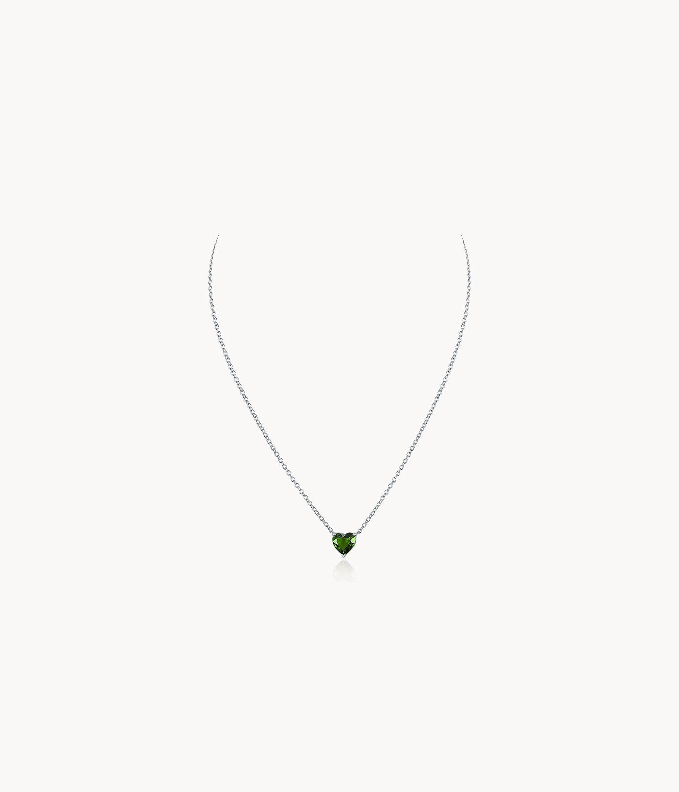 Green Garnet Heart Necklace