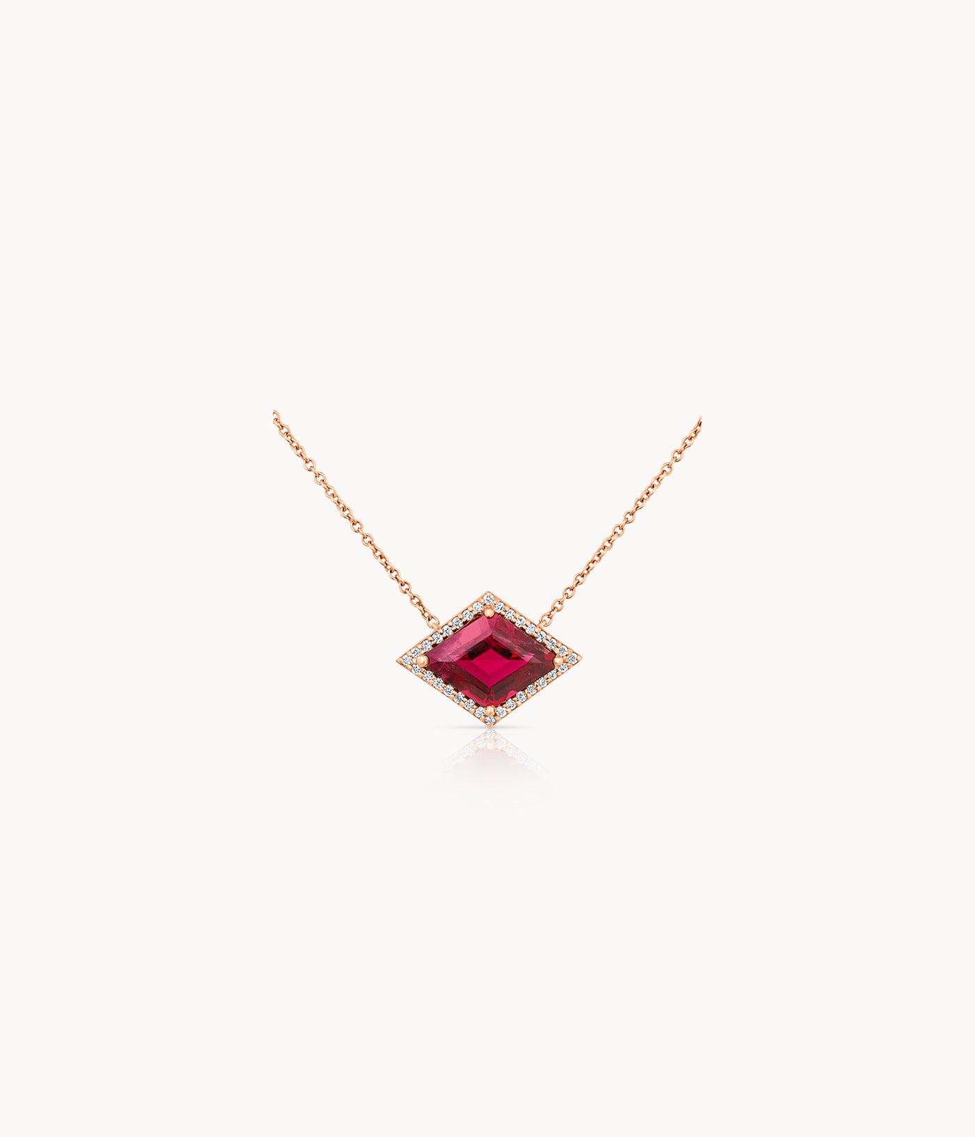 Rhombus Cut Tourmaline And Diamond Necklace