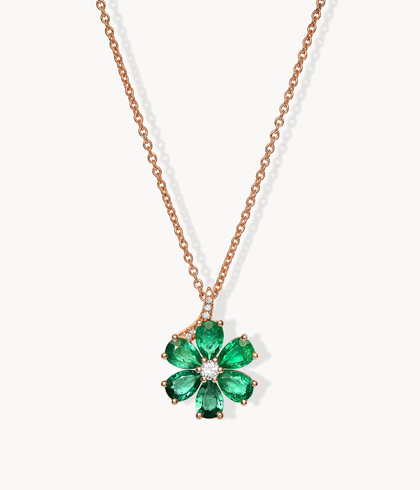 Emerald Flower Necklace