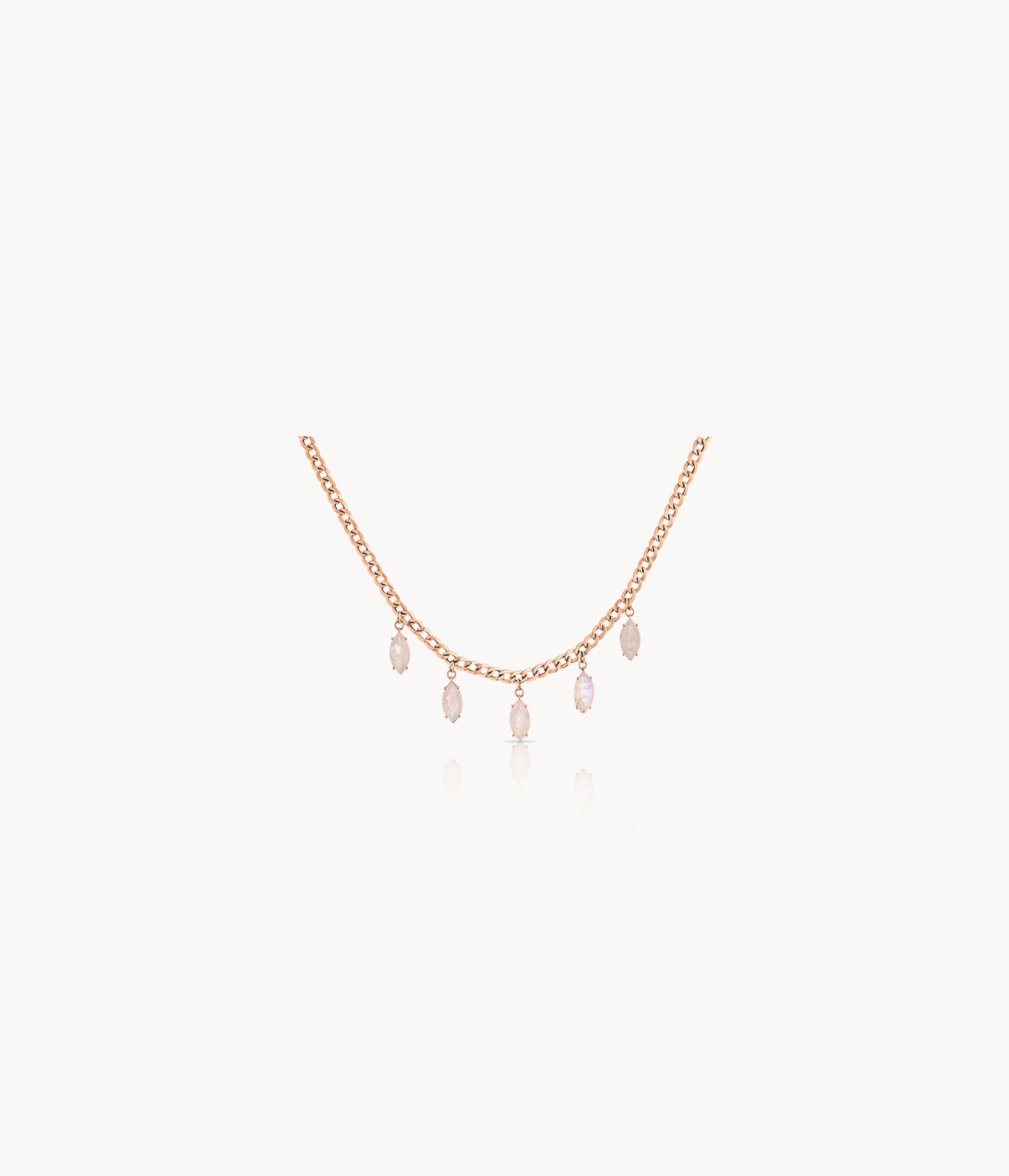 Marquise Moonstone Chain Necklace