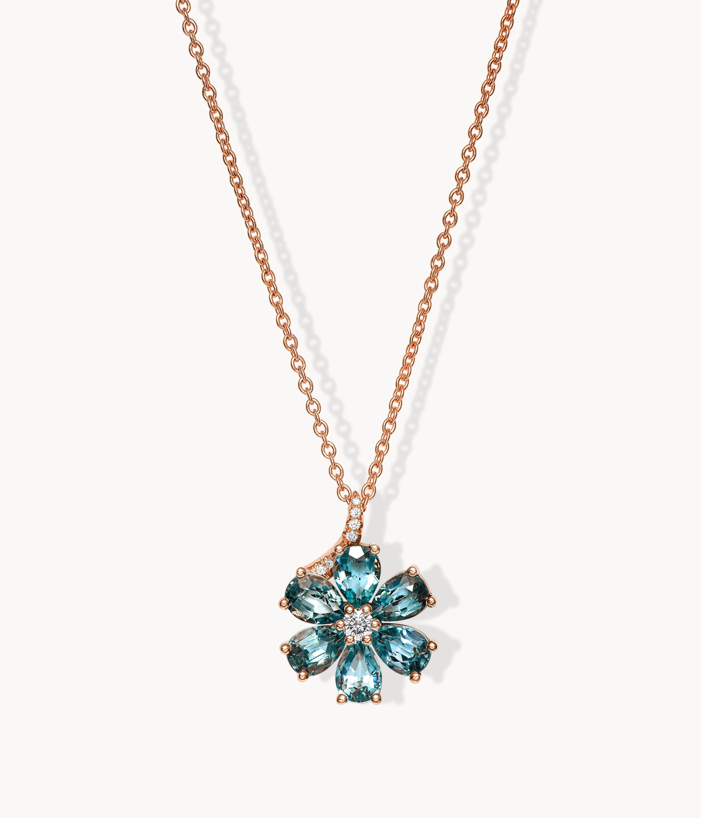 Aquamarine Flower Necklace
