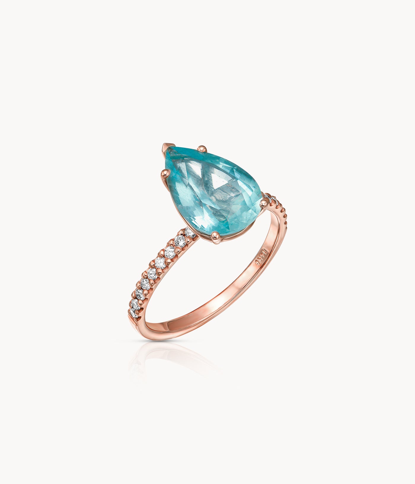 Aquamarine Solitaire Halo Ring