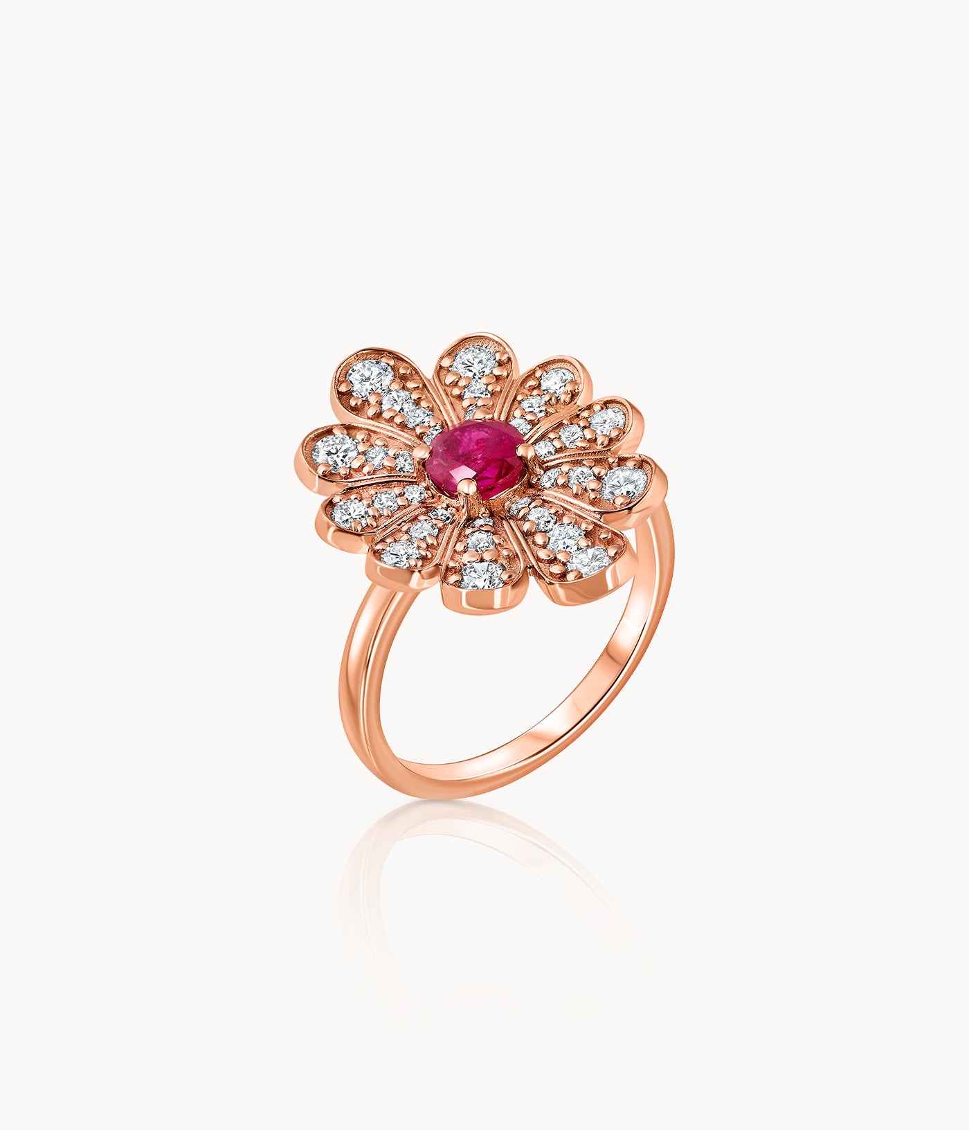 Ruby Flower Ring