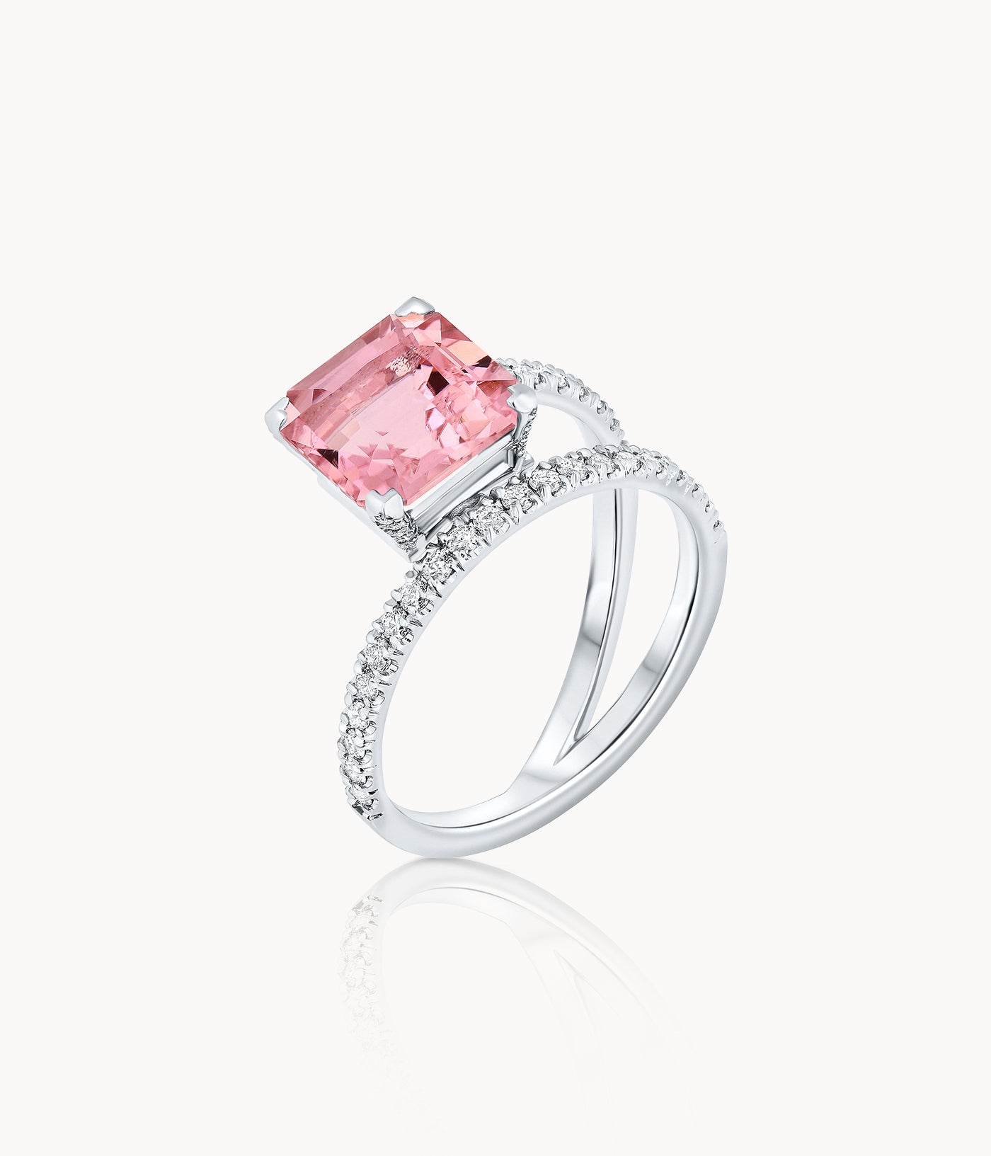 Pink Tourmaline And Diamond Ring