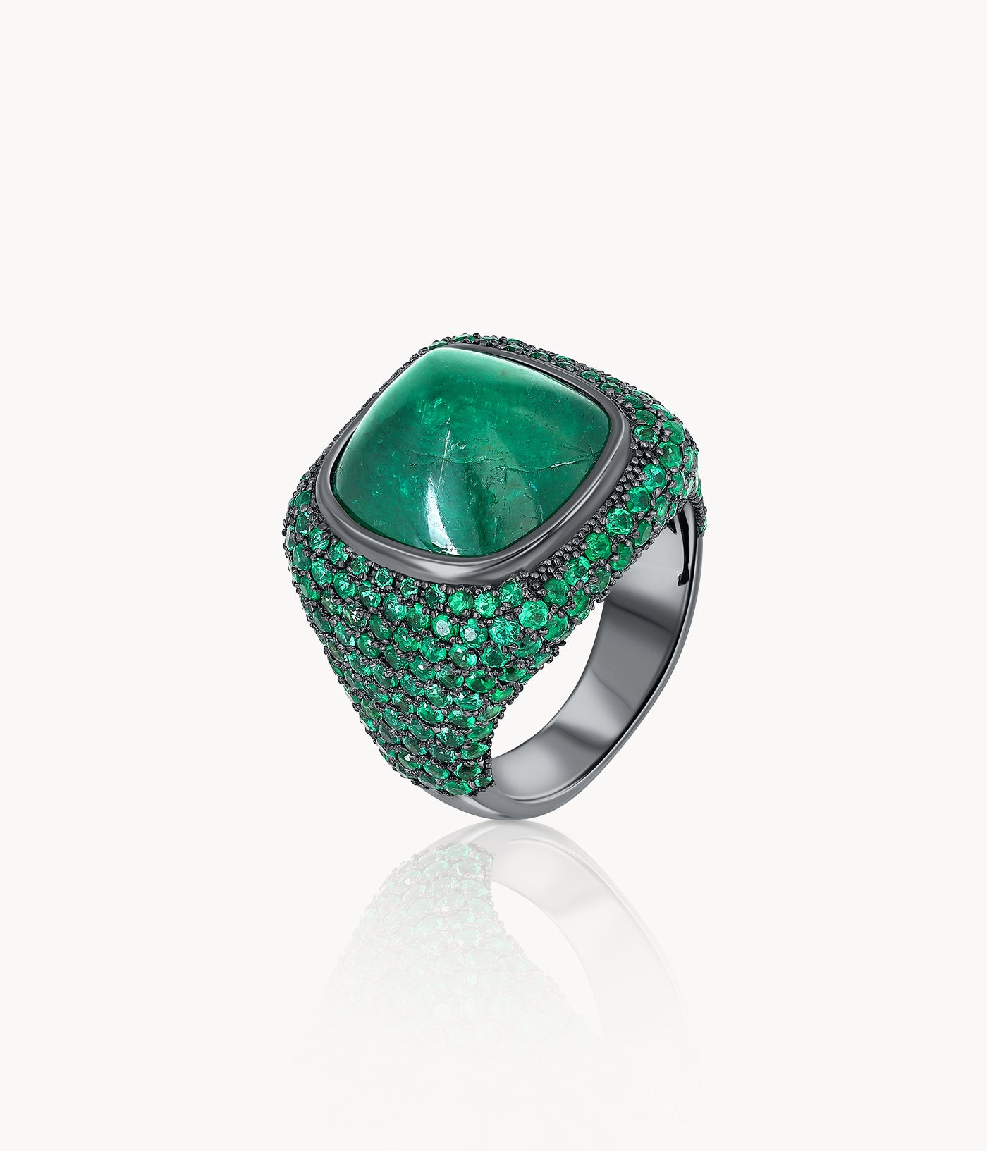 Emerald Pyramid Ring