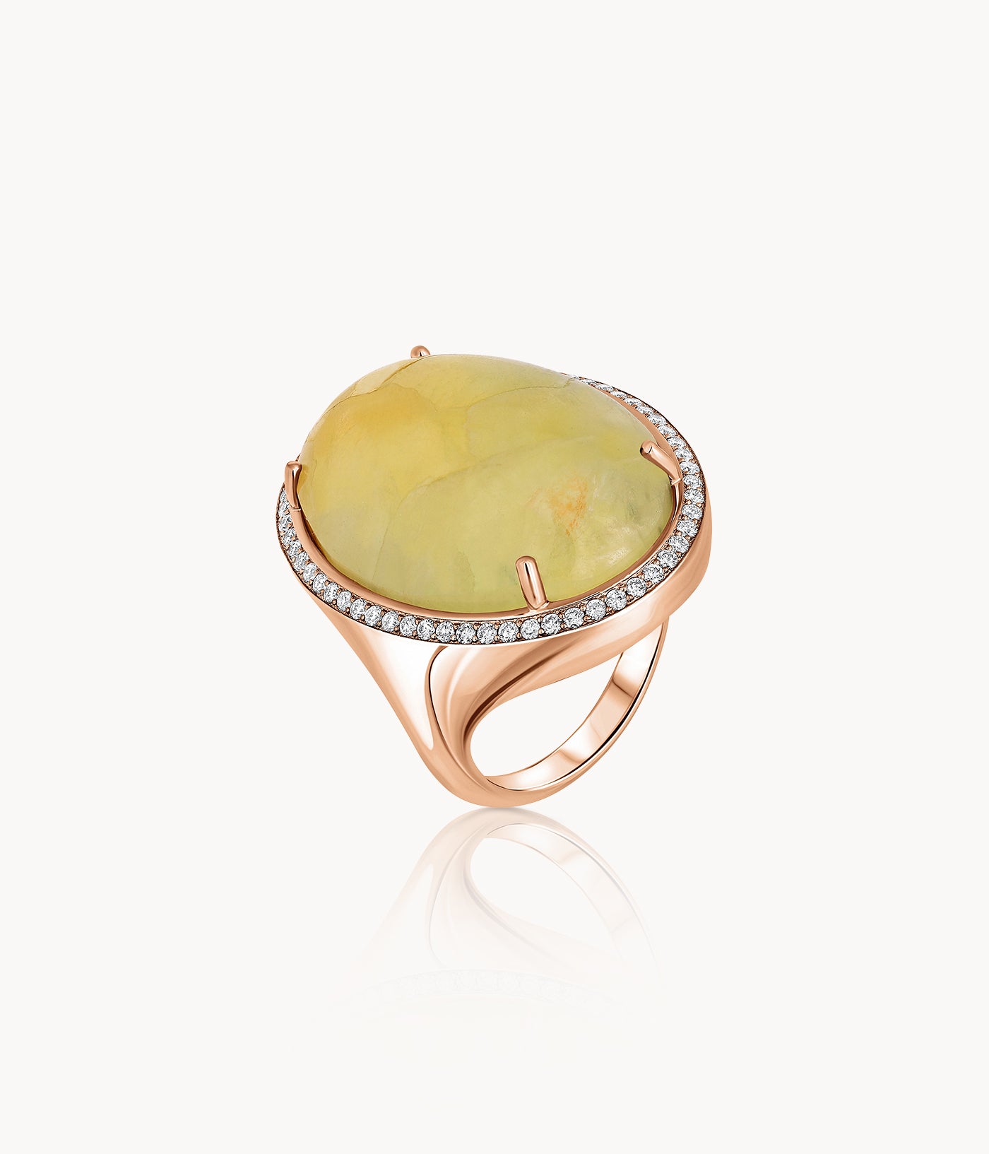 Lemon Quartz Signet Ring