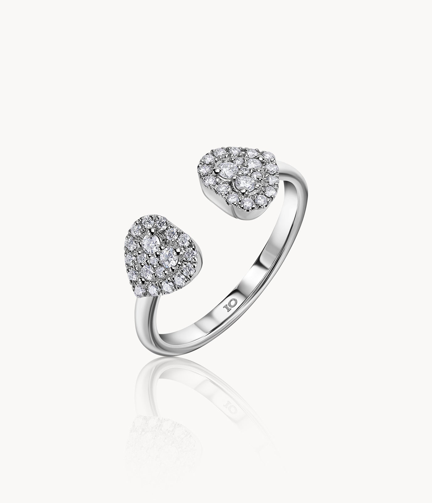 Diamonds Heart Open Ring