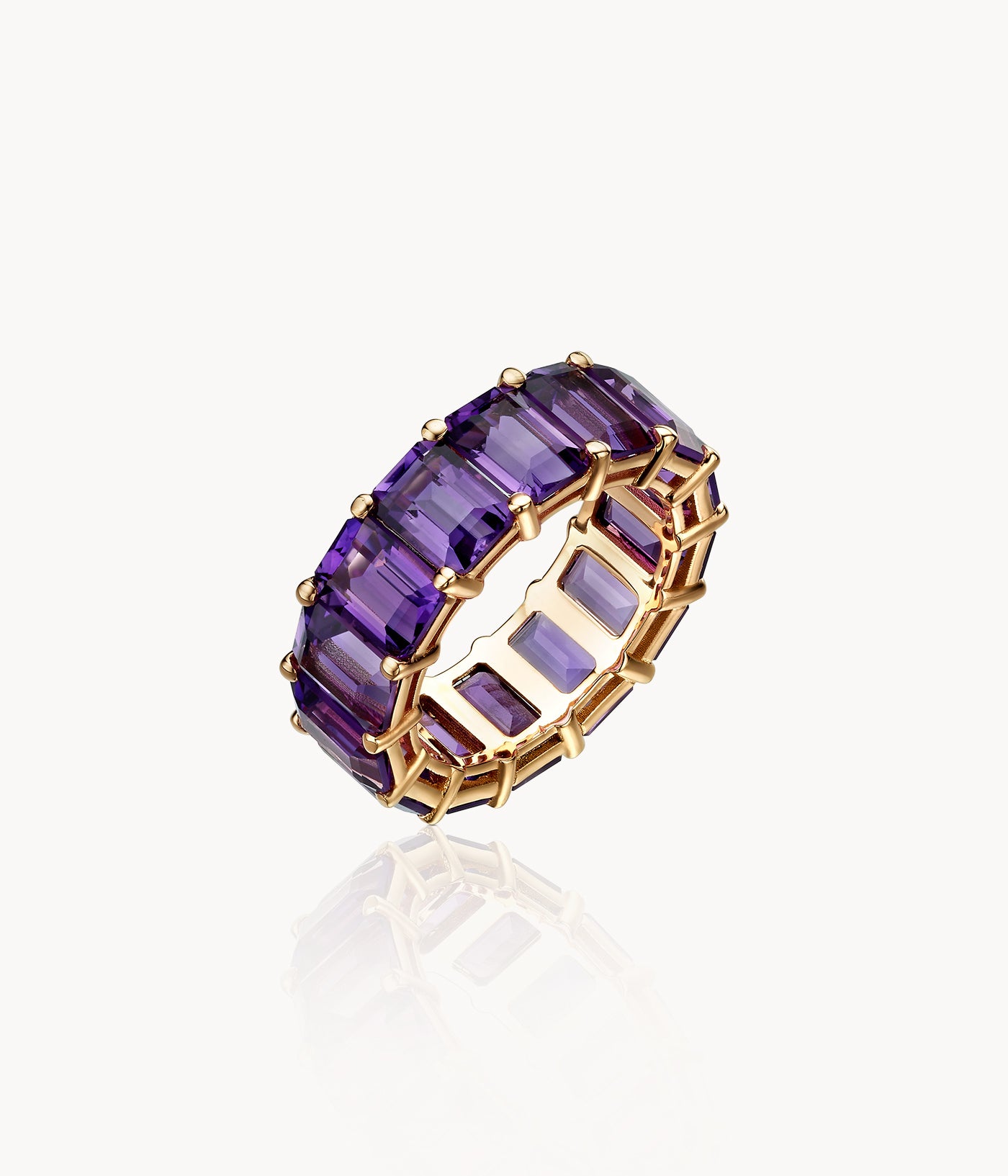 Radiant Amethyst Eternity Ring