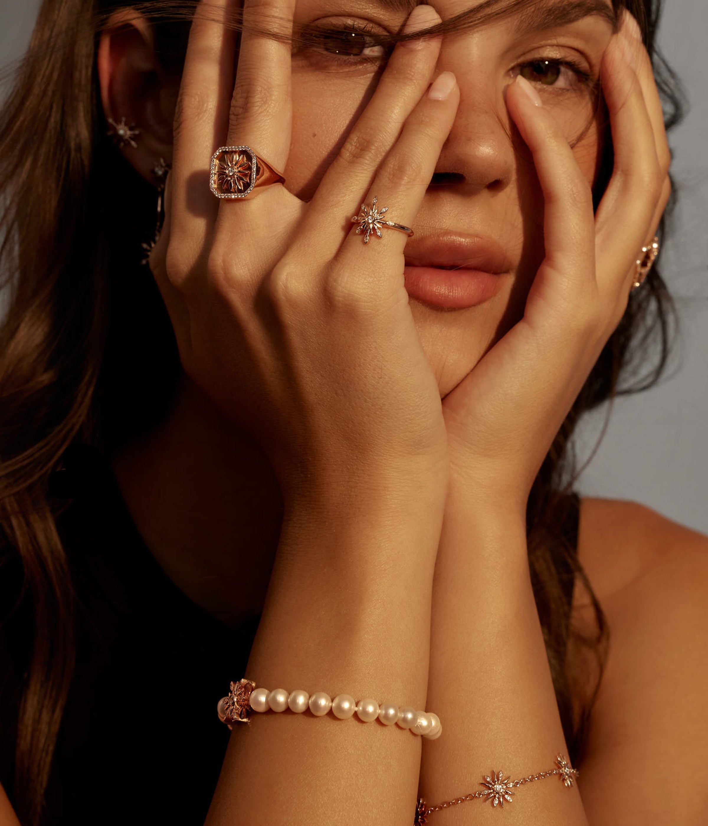 Sun Diamond Pinky Ring