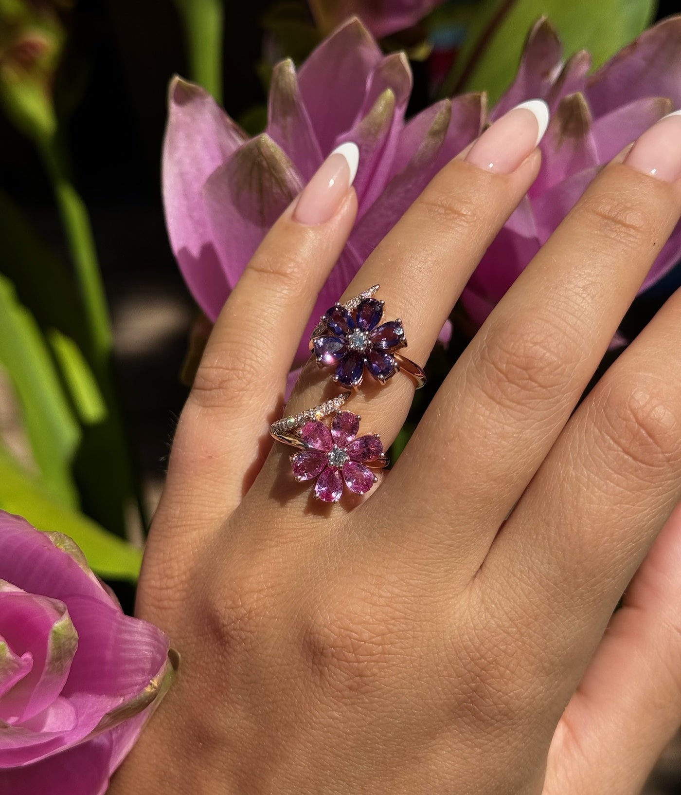 Amethyst Flower Ring