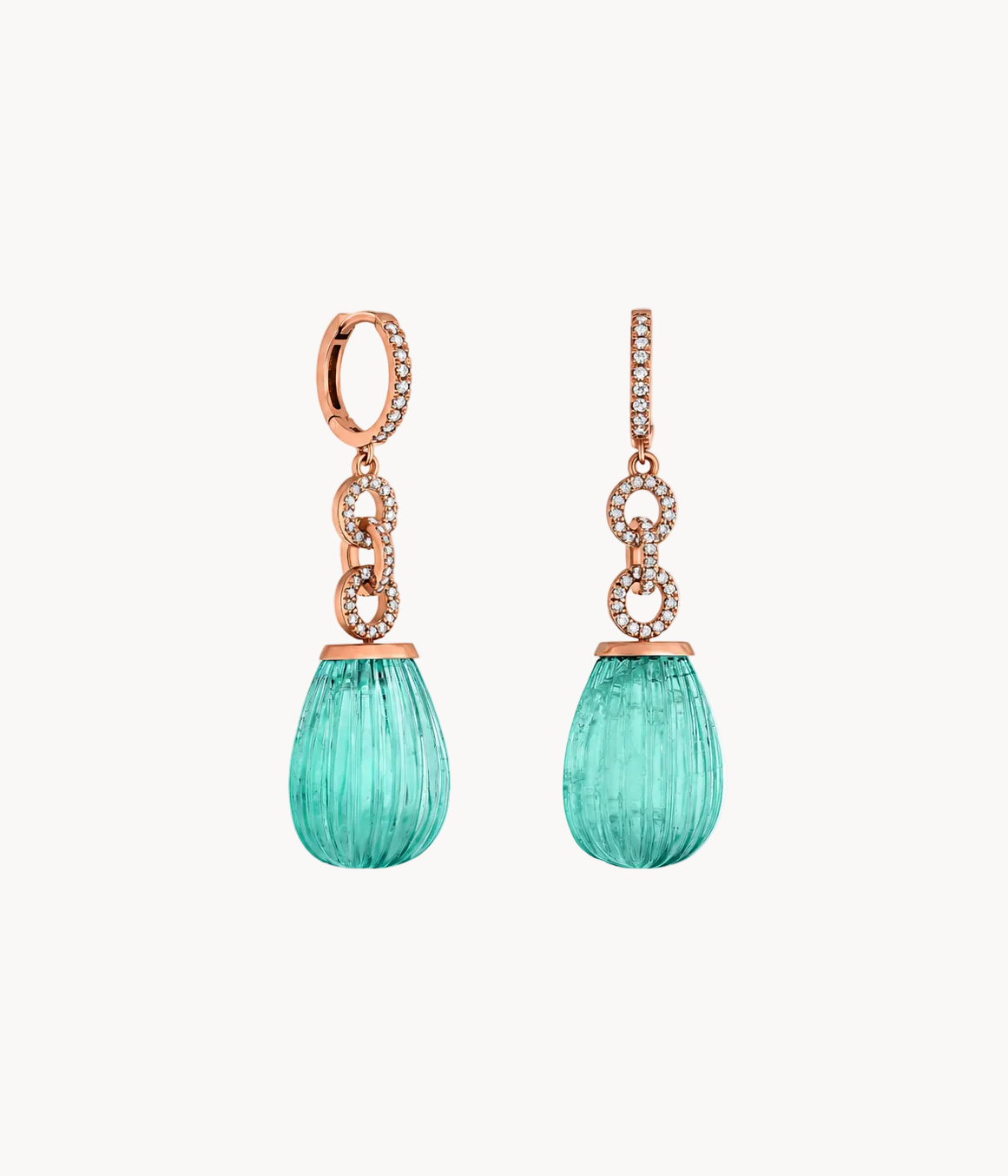 Emerald Drop Diamond Earrings