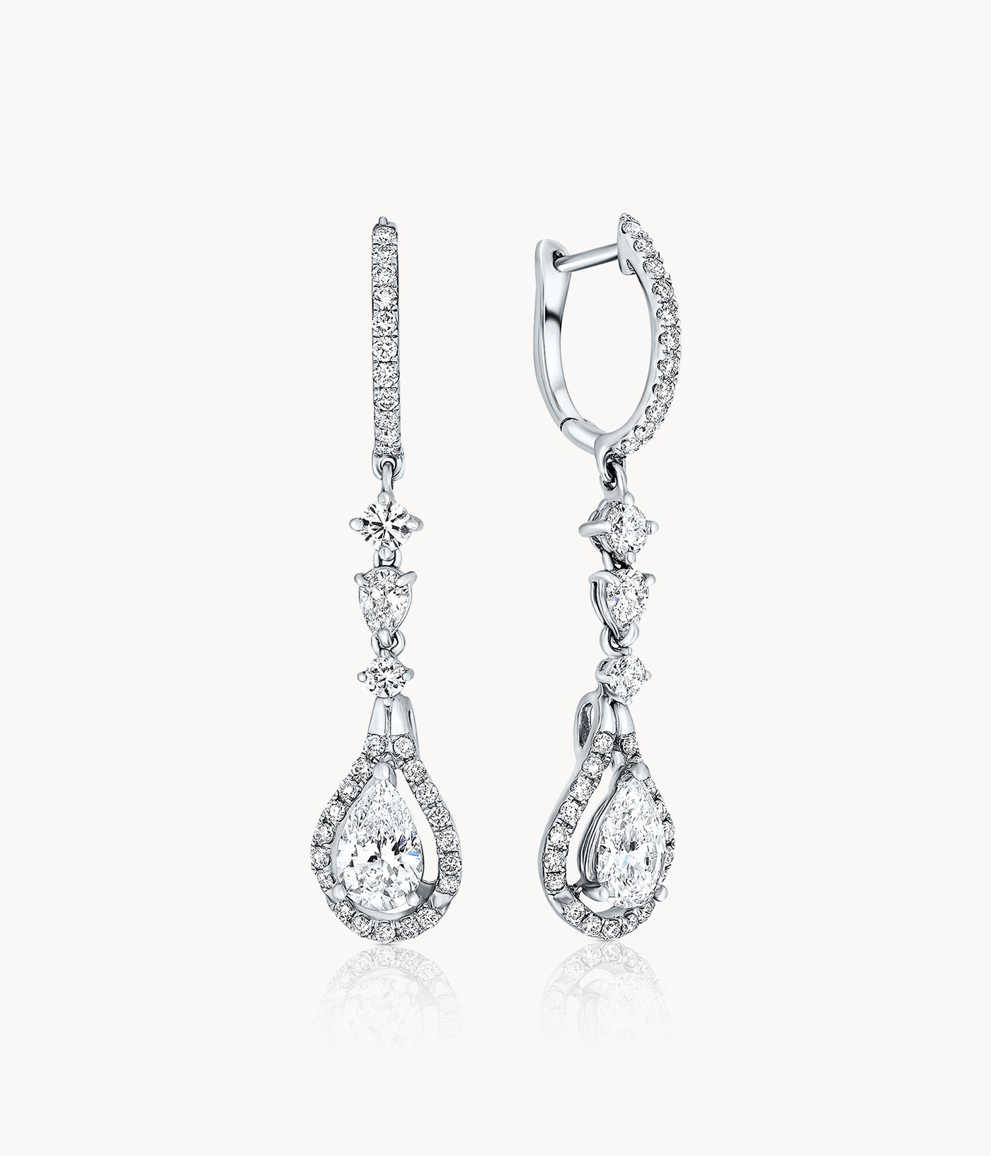 Pear Shape Diamond Drop Earrings