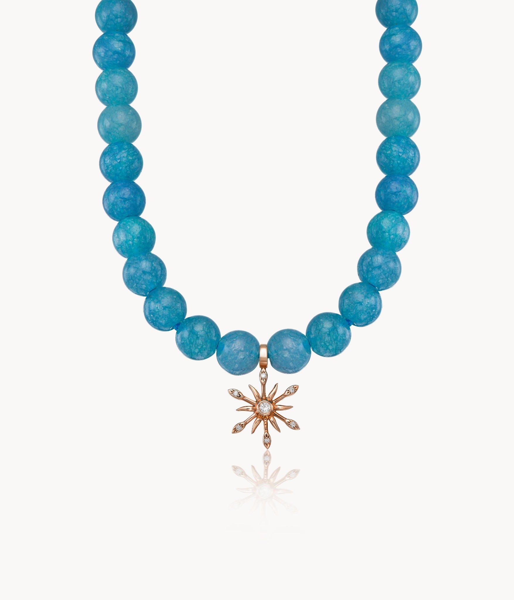 Jade Necklace with Sun Diamond Charm
