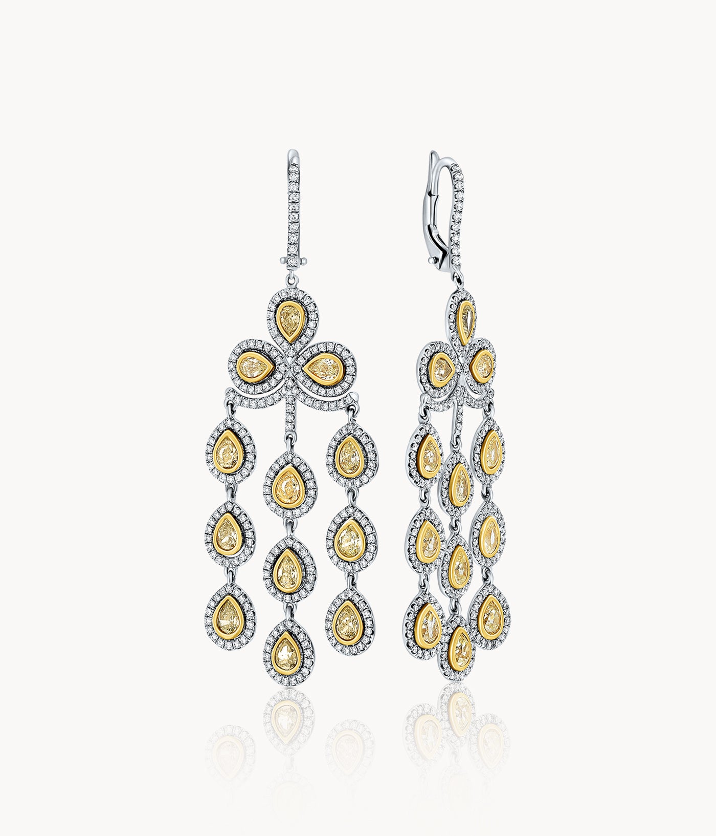 Yellow Diamond Chandelier Earrings
