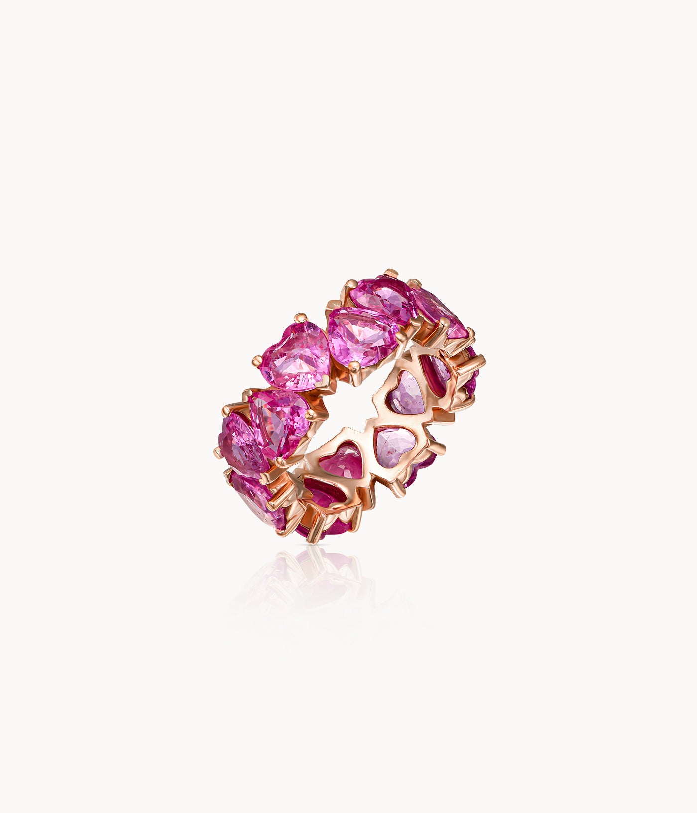 Sapphire Heart Shape Eternity Ring
