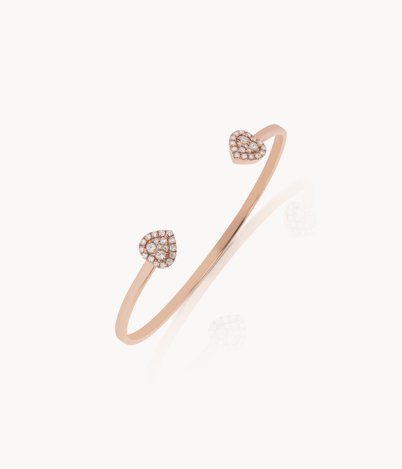 Double Diamond Heart Split Cuff