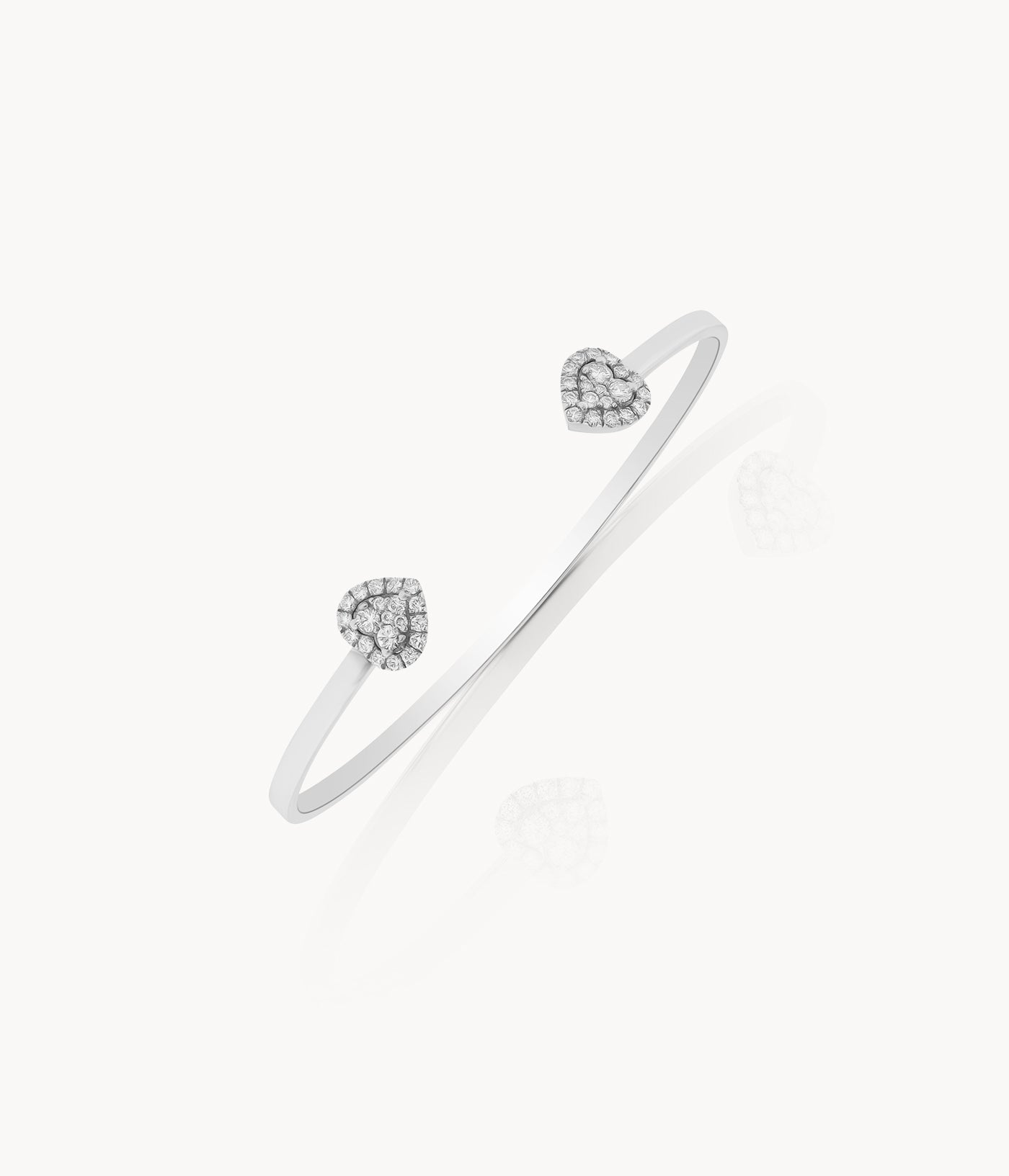 Double Diamond Heart Split Cuff