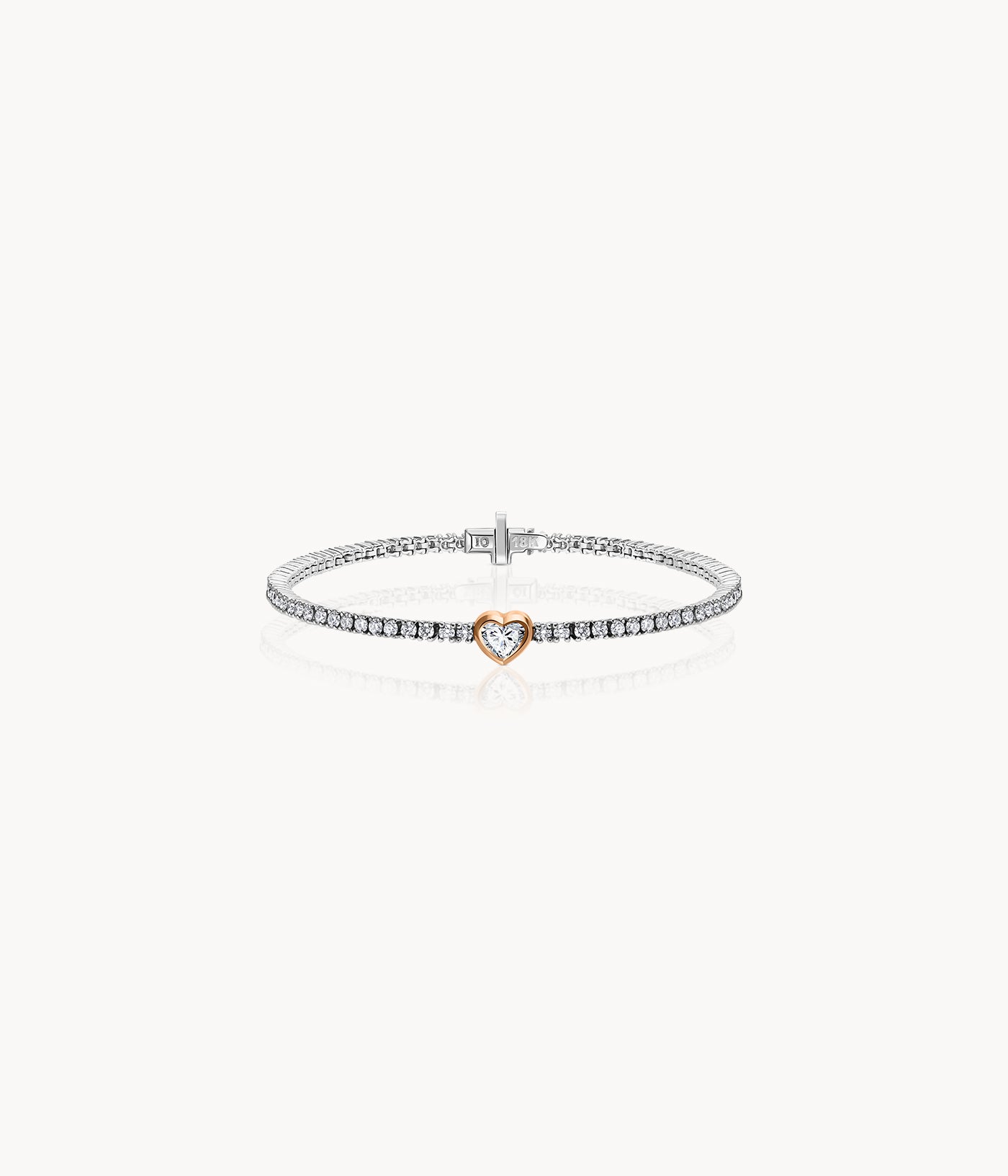 Heart-Shaped Diamond Tennis Bracelet
