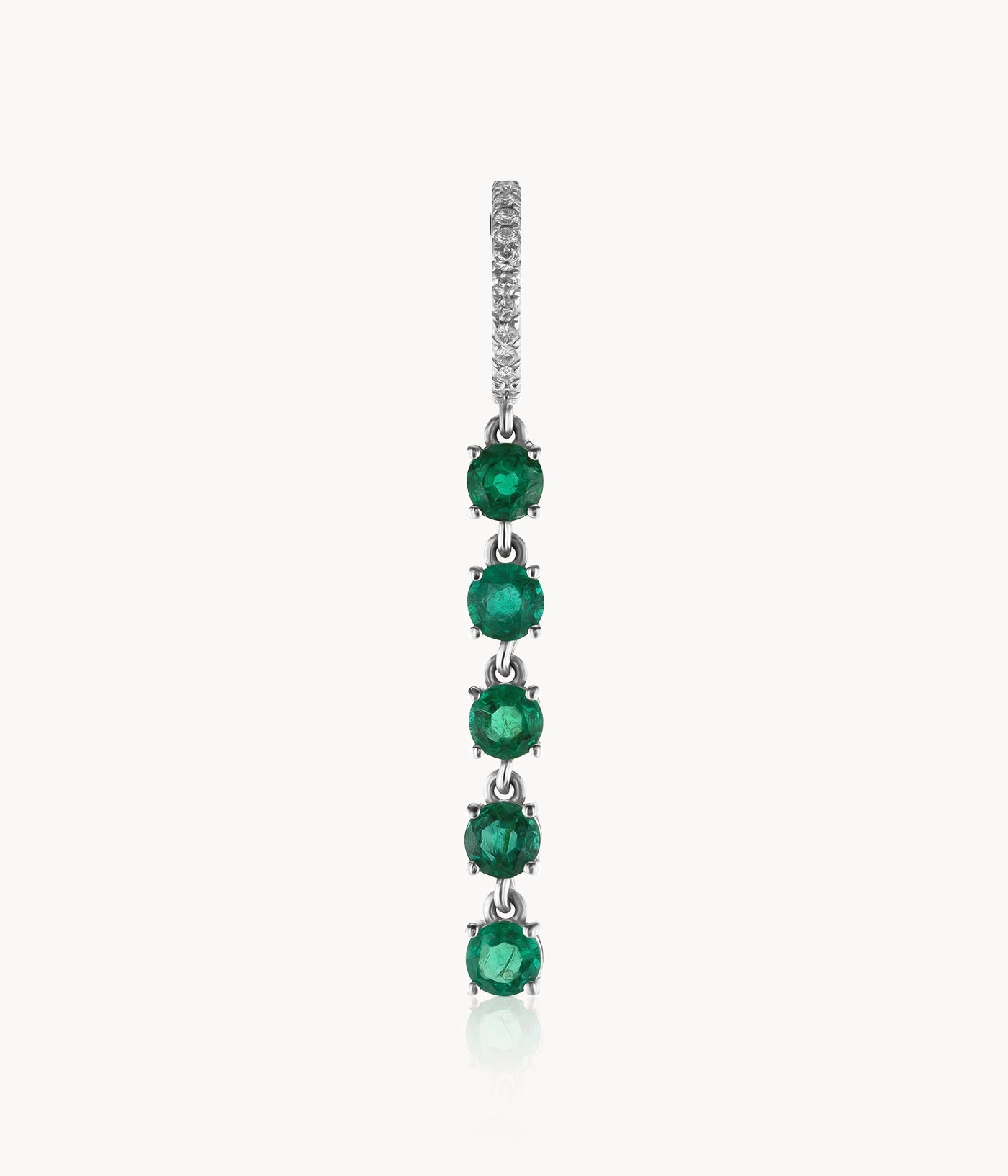 Single 5 Emerald Chandelier Earring