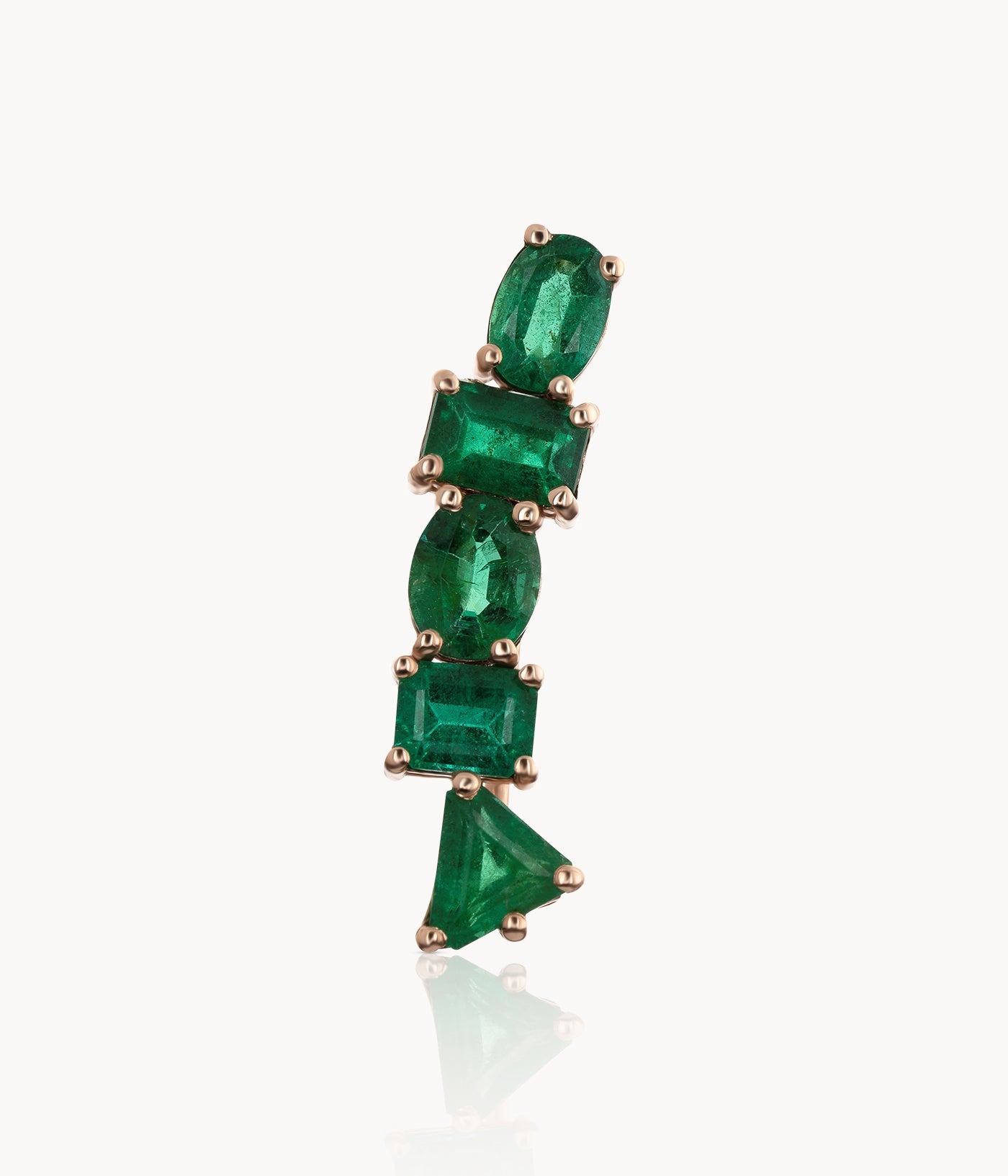 Single Mixed Emerald Ear Climber