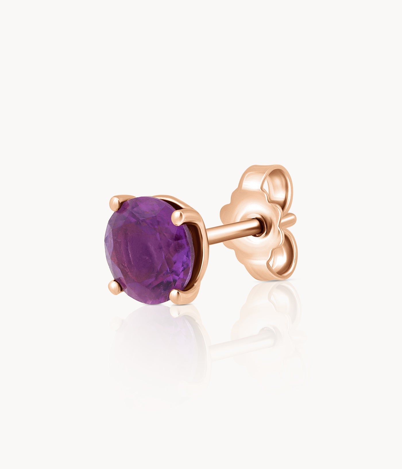 Single Amethyst Stud Earring