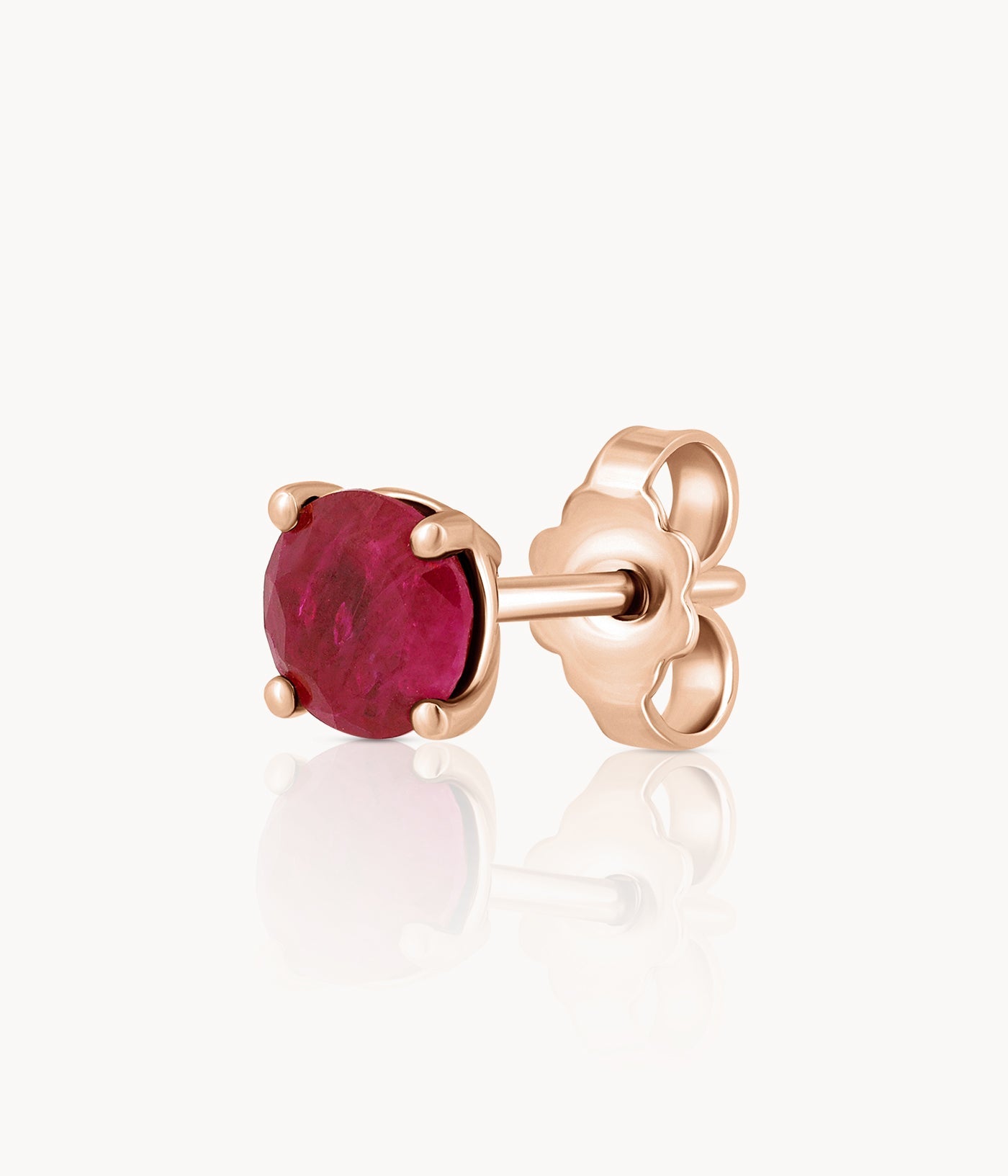 Single Ruby Stud Earring