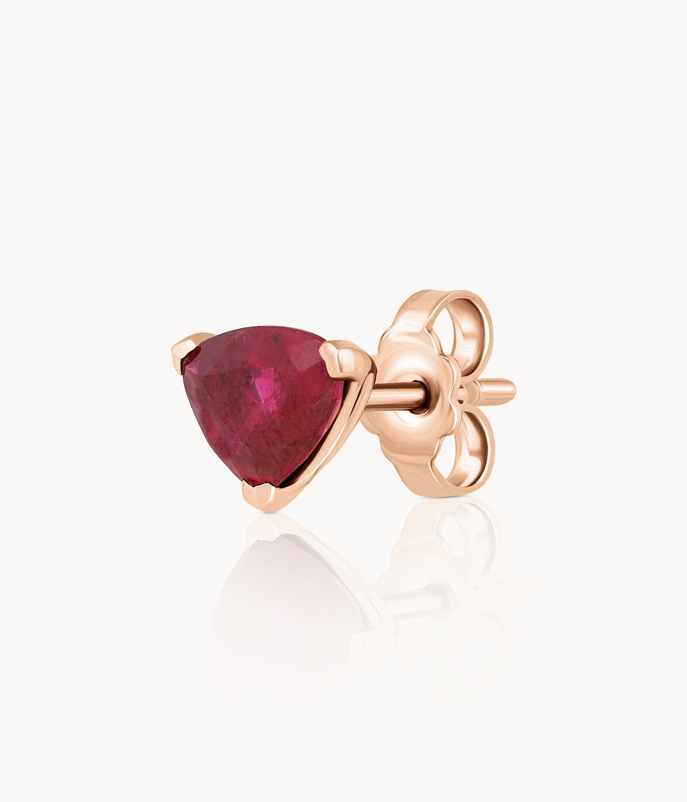 Single Ruby Stud Earring