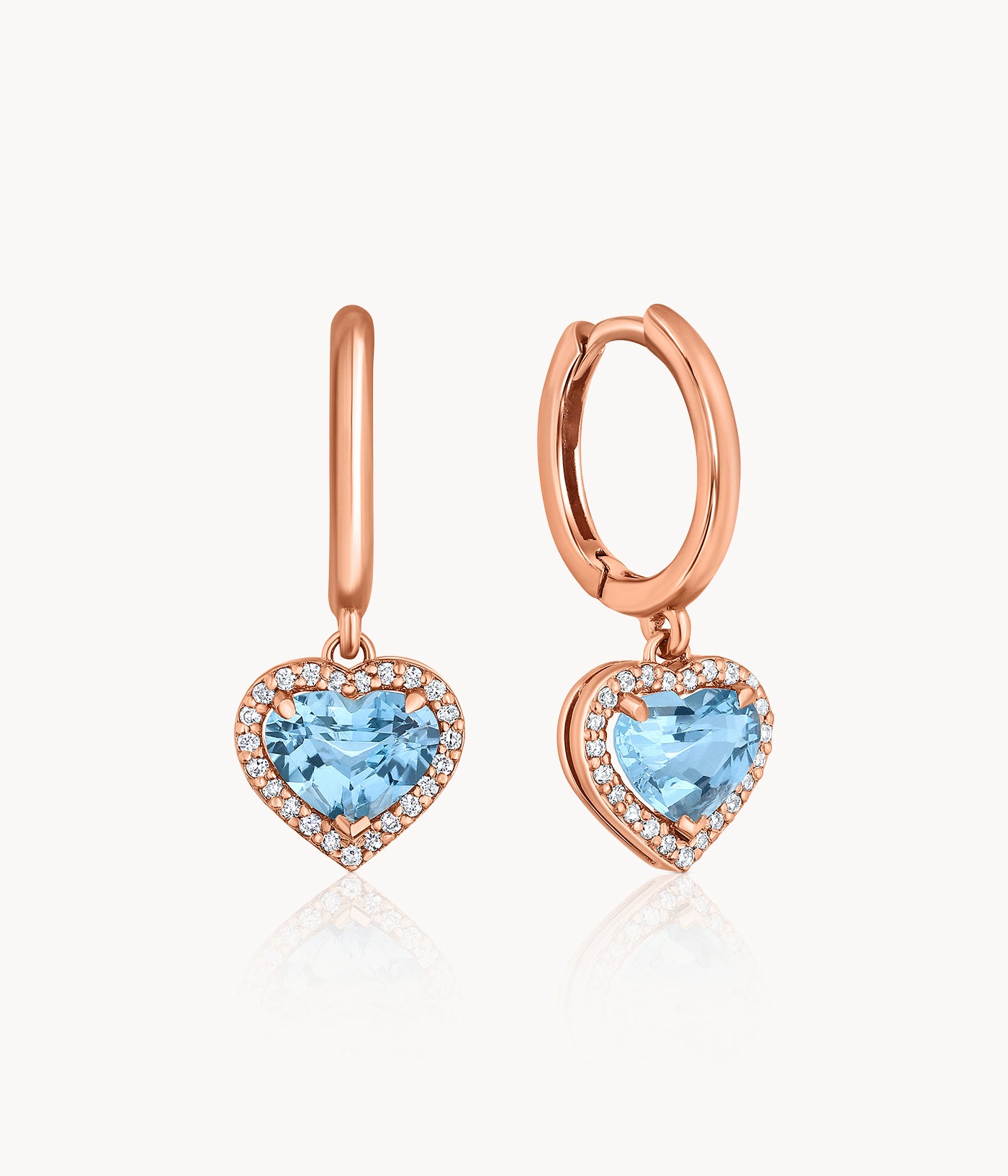 Heart-Shaped Aquamarine Earrings