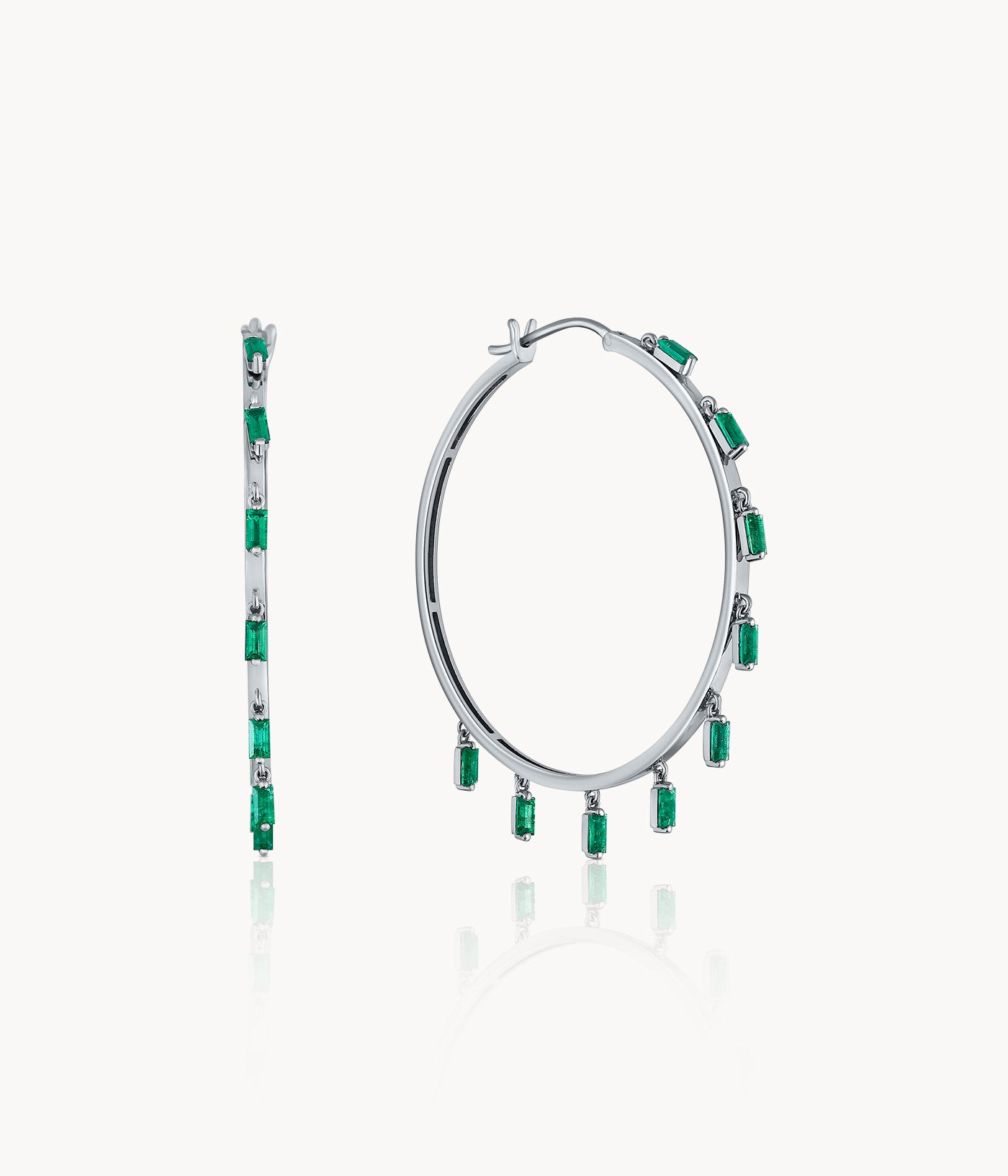 Emerald Hoop Earrings