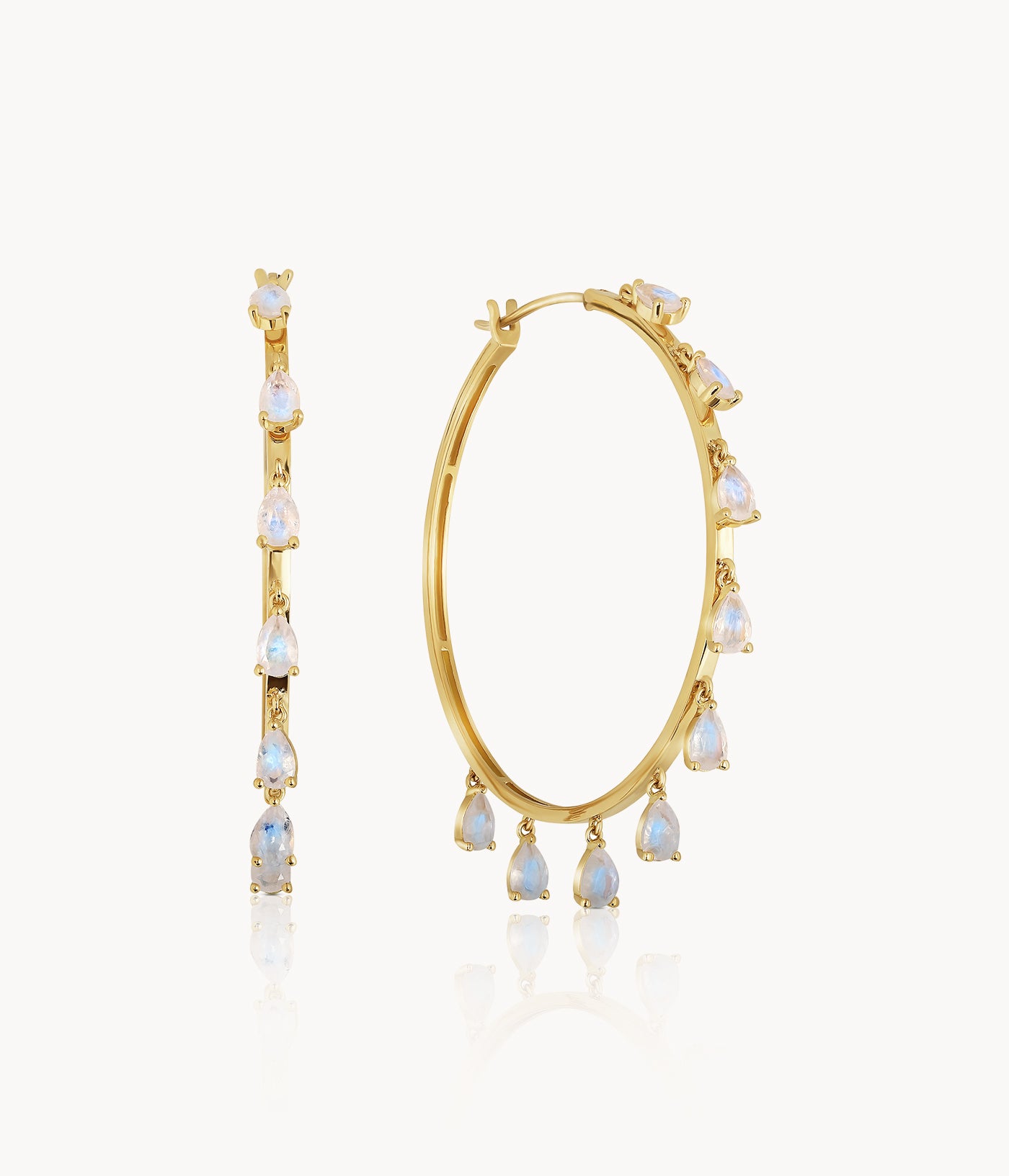 Quartz Hoop Earrings