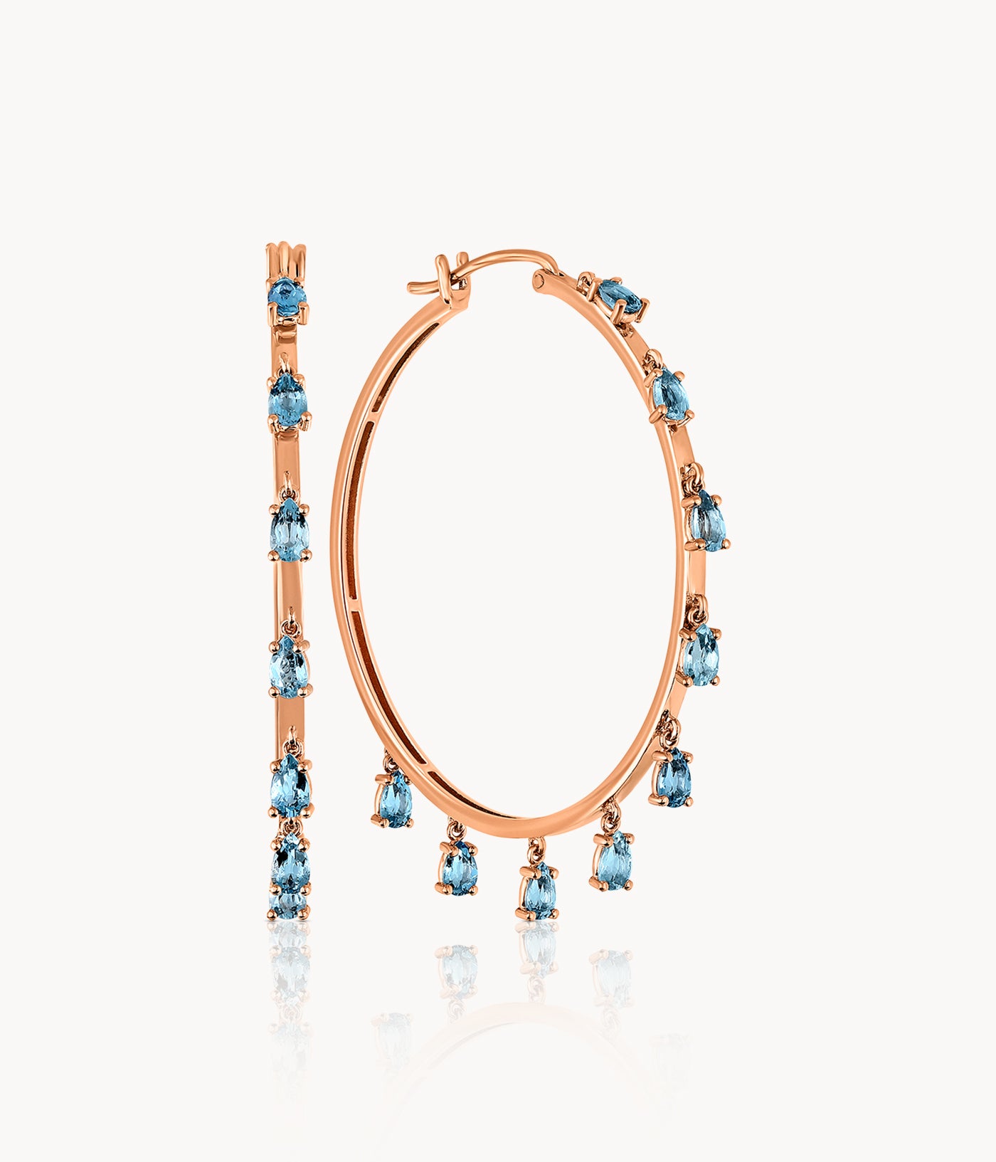 Aquamarine Hoop Earrings