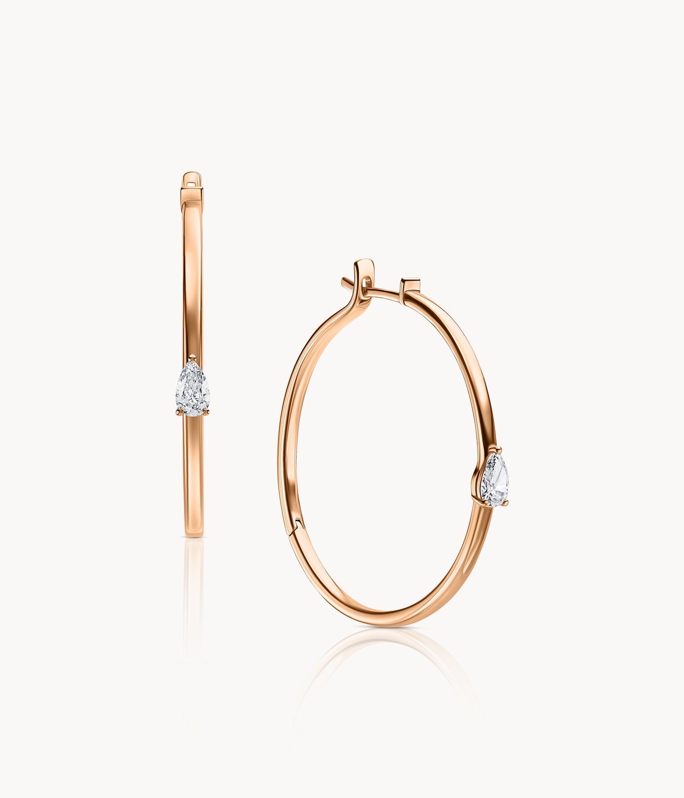 Pear Shape Diamond Hoop Earrings