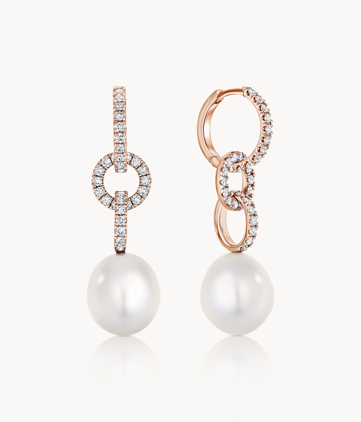 Large Pearls And Diamond Earrings