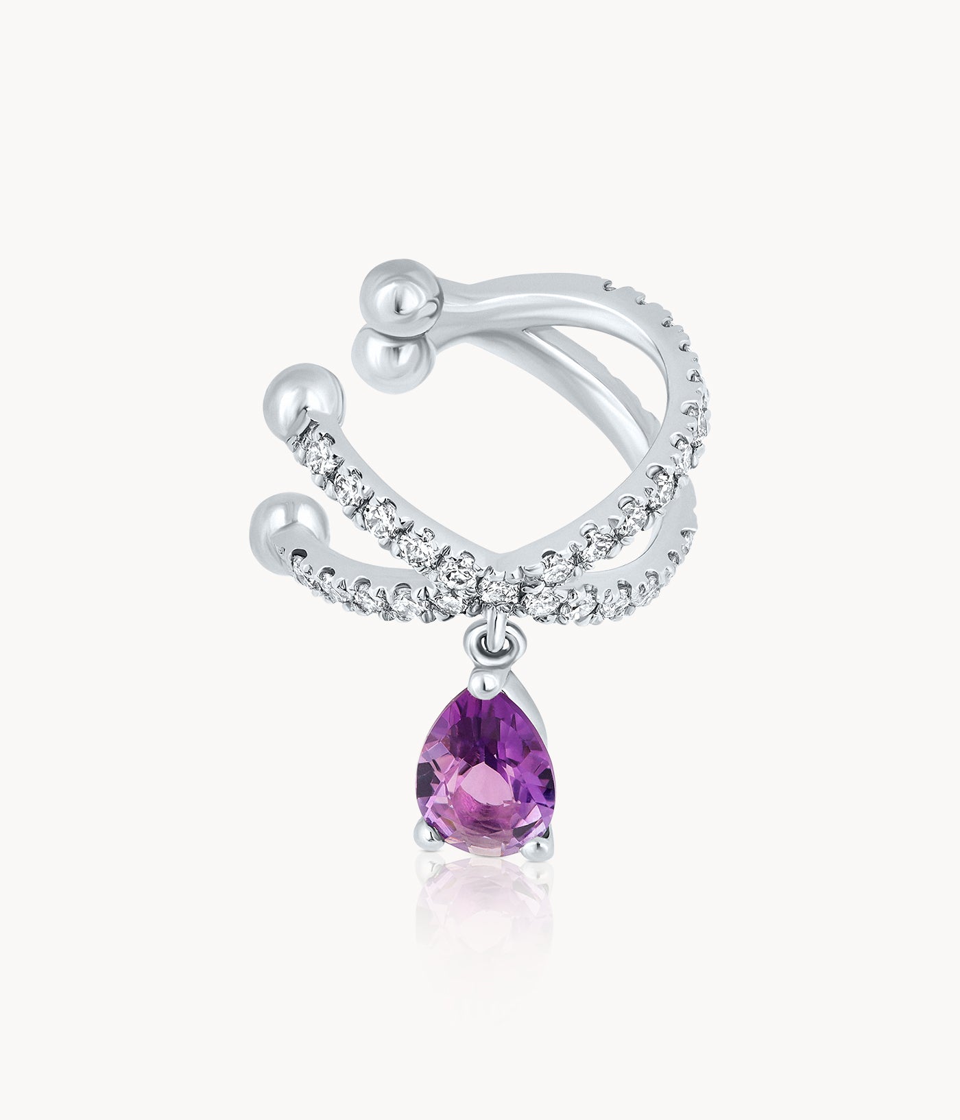 Single Amethyst Drop Helix